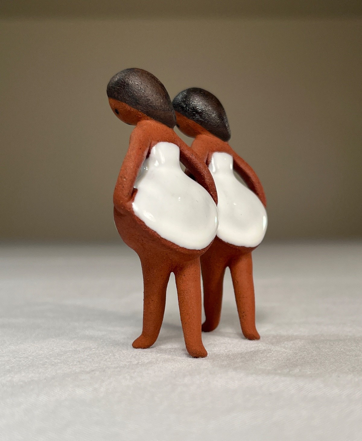 Vintage Edith of Danmark Pottery Terracotta Clay Redware Ballerina Figurines