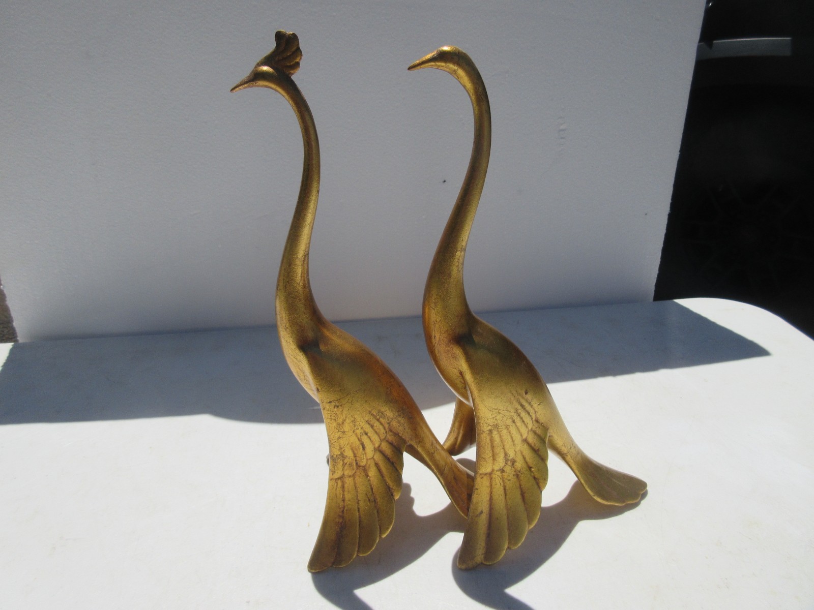 Vintage Anthony Freeman-McFarlin Pottery Peacock Pair Figurines Great Condition