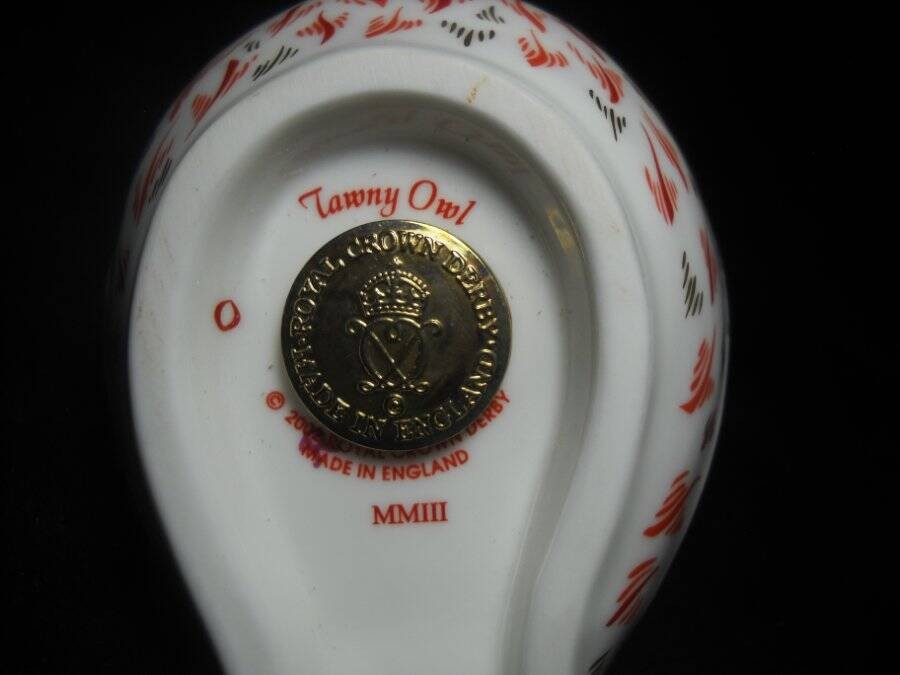 Royal Crown Derby Tawny Owl Imari Paperweight/Figure Excellent