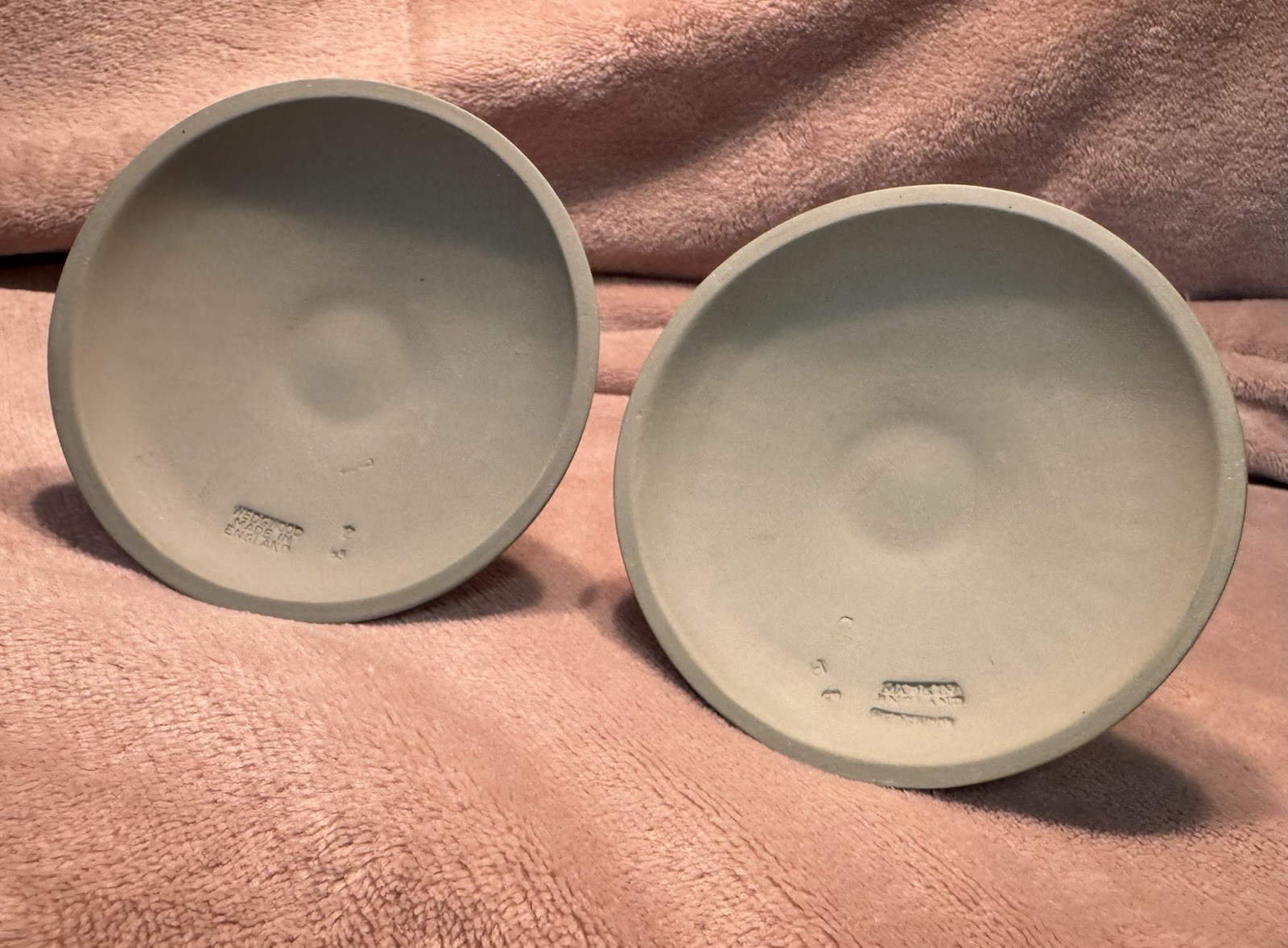 Vintage Wedgwood Sage Green Jasperware Classic Candle Holders 2 Traditional