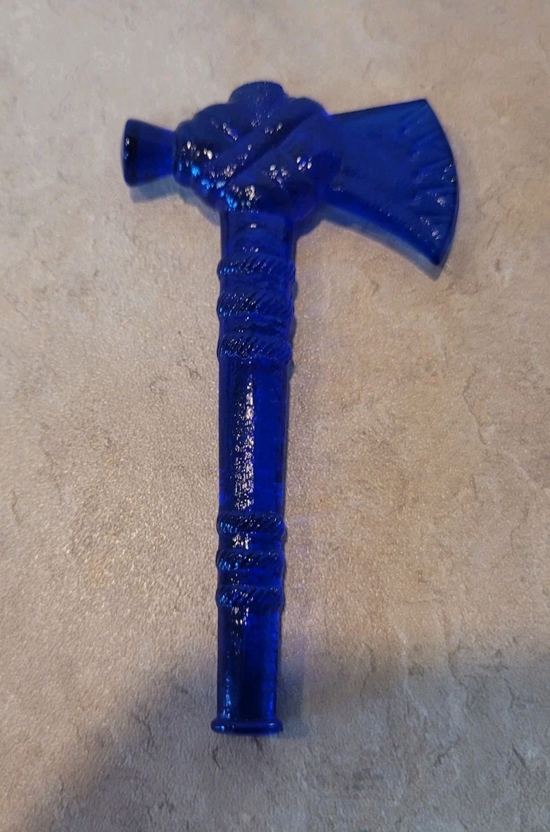Vintage Degenhart Glass Colbalt Blue Tomahawk Approx. 3.5″ Art Glass