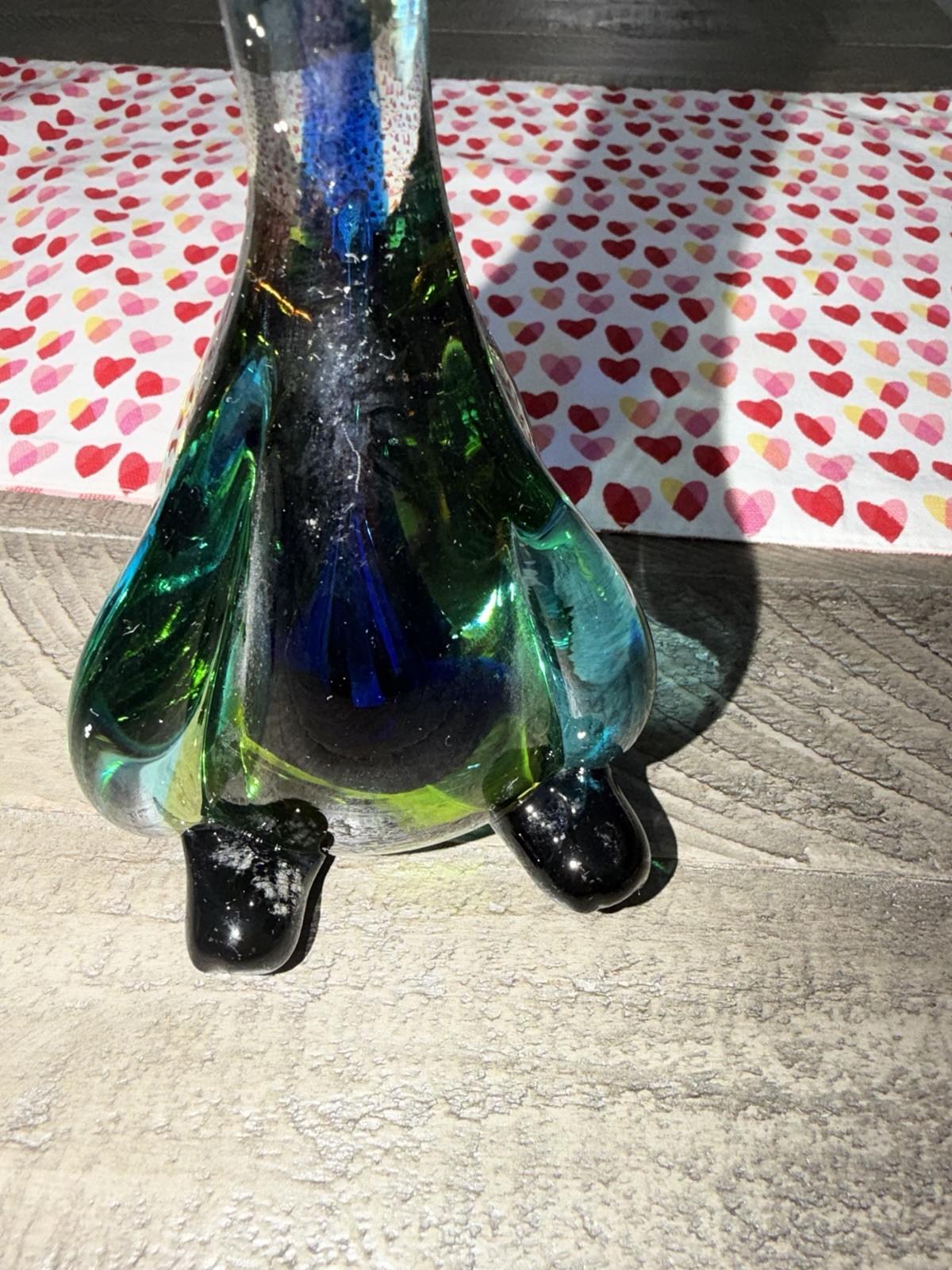 Murano Style Art Glass Abstract Long Neck Cat Kitty Figurine Sculpture