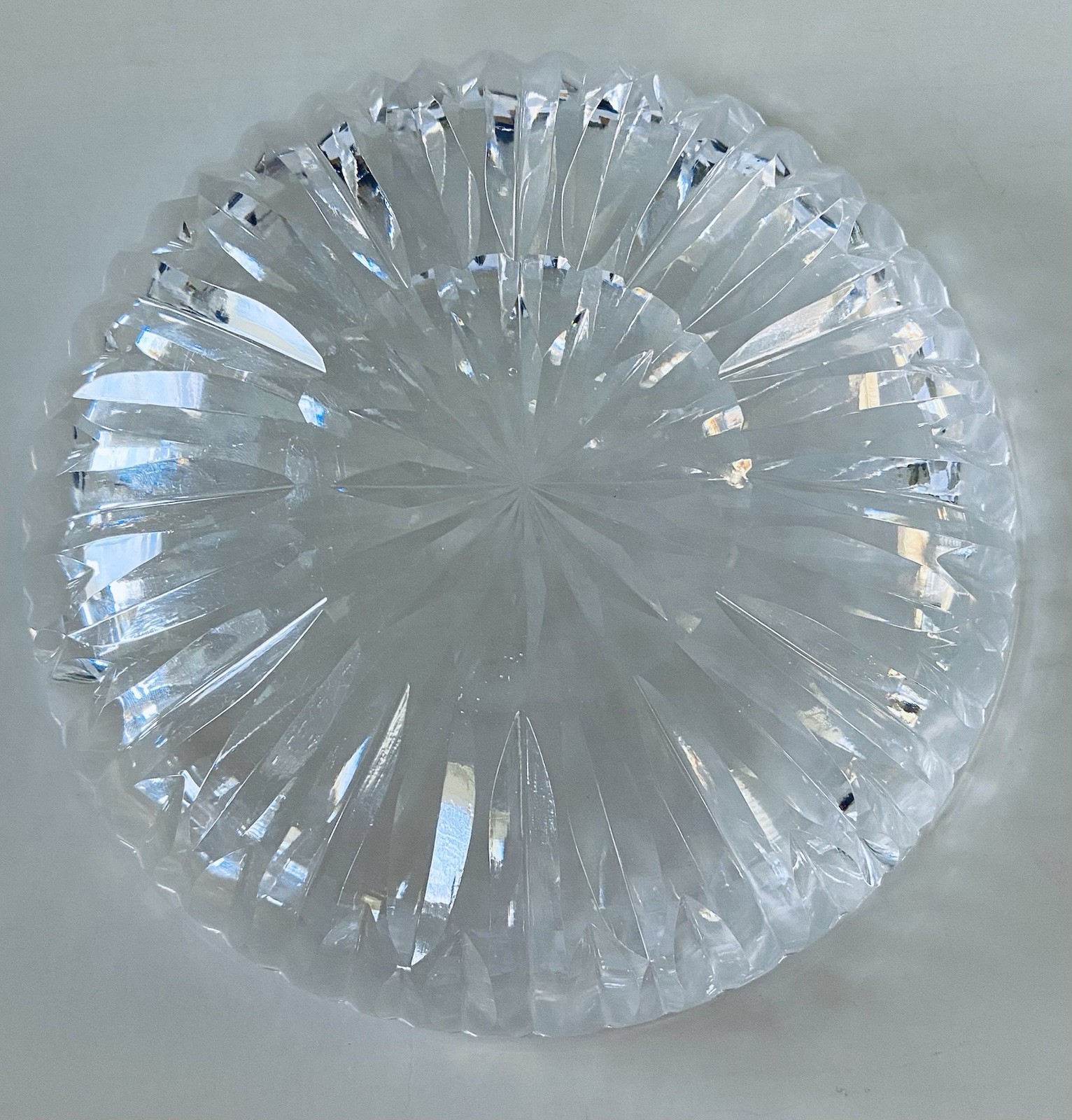 Vintage WATERFORD CRYSTAL Large 7″ ASHTRAY/ TRINKET BOWL Starburst Prismatic 3lb