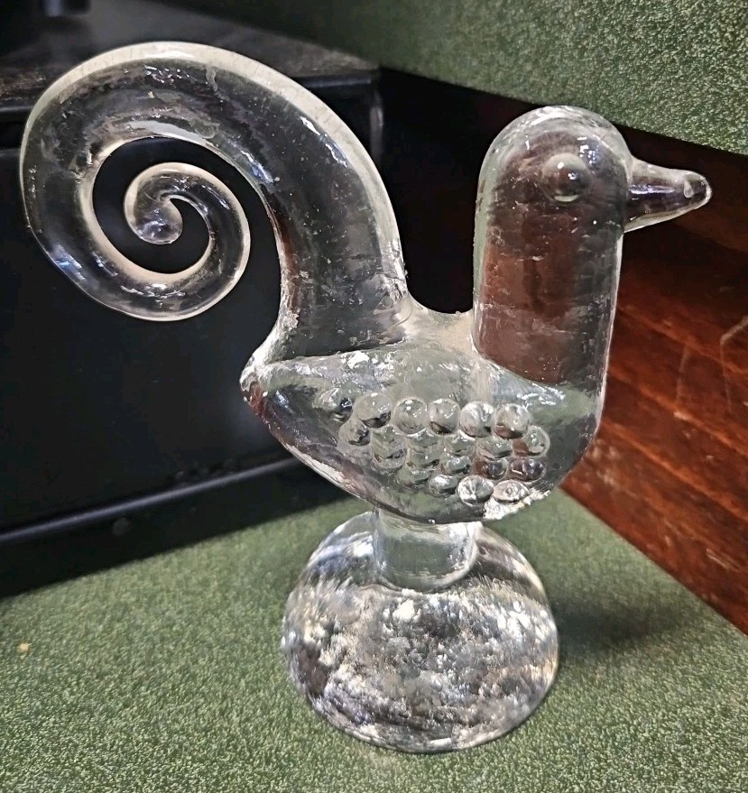 Kosta Boda Zoo Series Glass Rooster Bertil Vallien Art Glass Vintage 1975 MCM