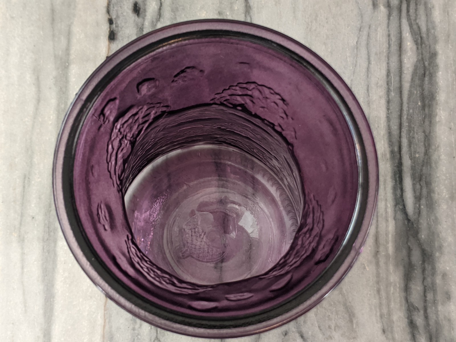 Rare Fenton Purple/Amethest Glass Vase Early 1900s”Impressed Acorn On Bottom”