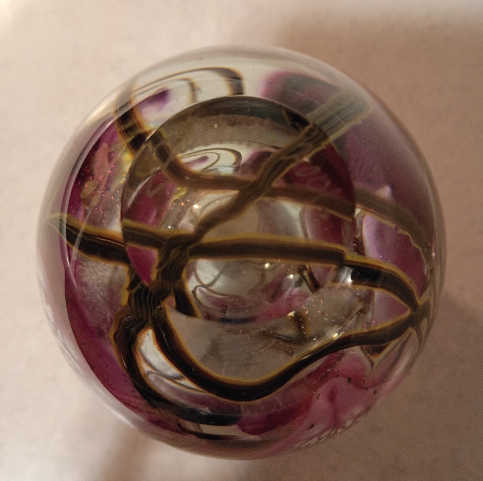 Gorgeous 3 Flowers & Vines 2001 Robert Eickholt Art Glass Perfume Bottle
