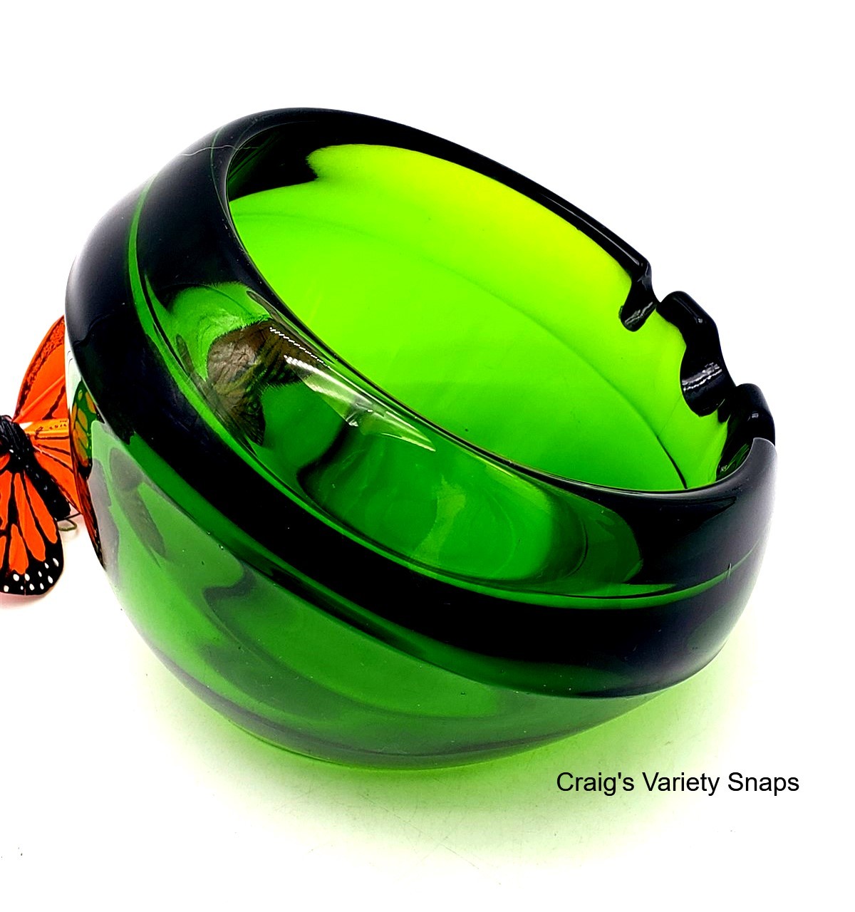 Viking Martinsville Avocado Green LARGE Ash Tray, Cigarette & Cigar