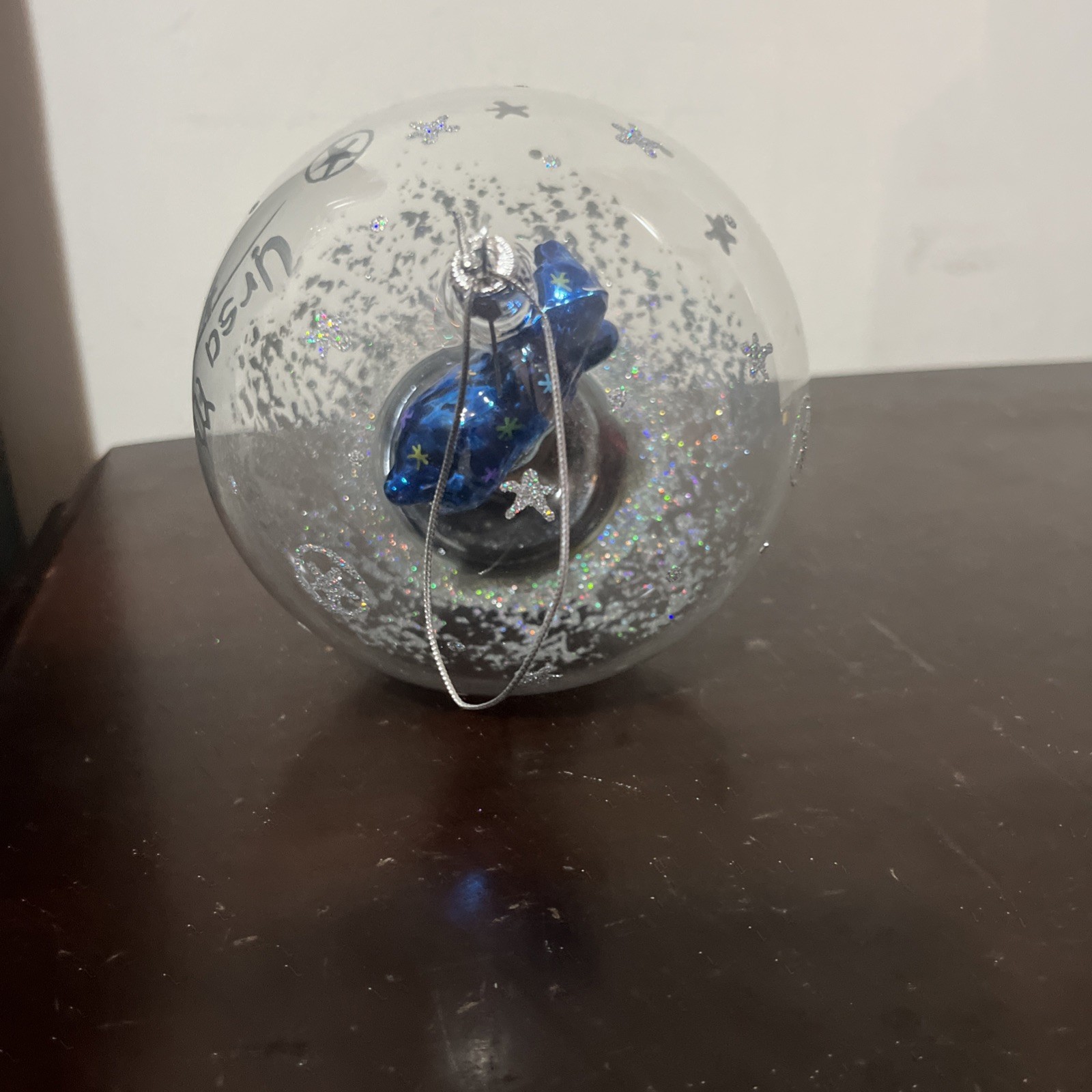 Pegasus Blown Glass ornament Ball Christmas figurine clear.