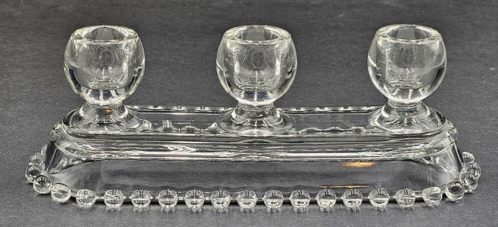 Candlewick Glass Three Light Candle Holder Clear by Imperial Glass