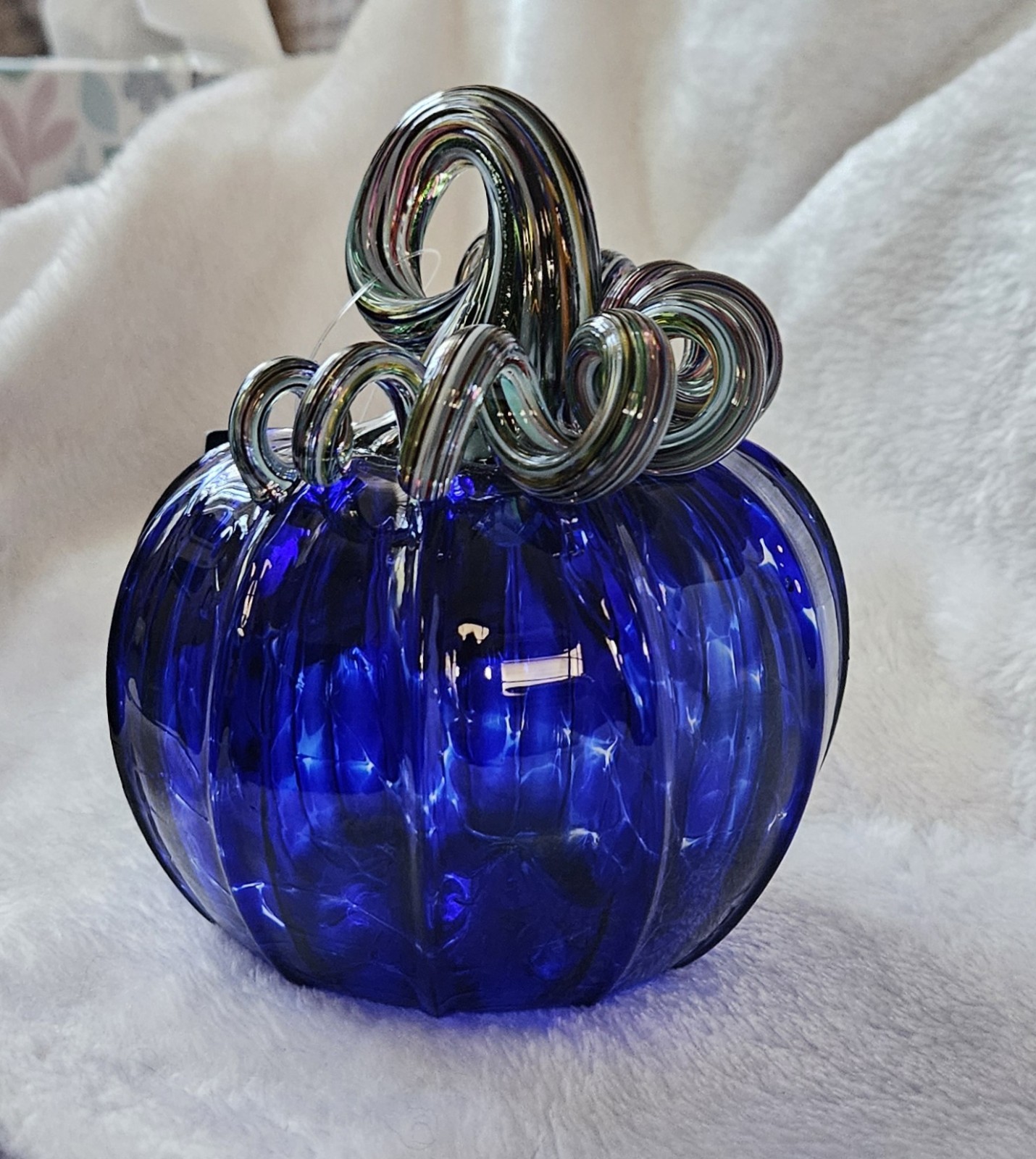 Luke Adams Glassblowing Studio Glass Pumpkin #3640 Small Squat
