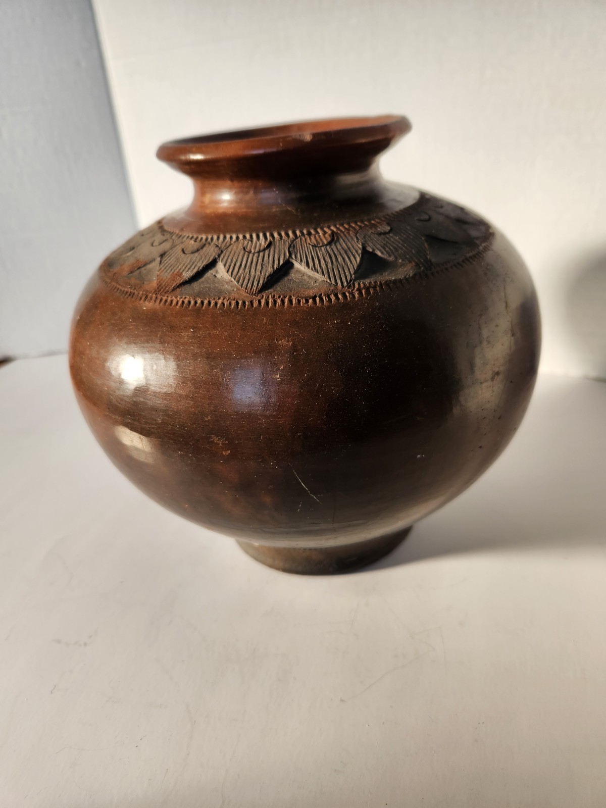 Vtg Ukhamba Burnished & Coiled Clay Zulu Beer Pot South African Vessel