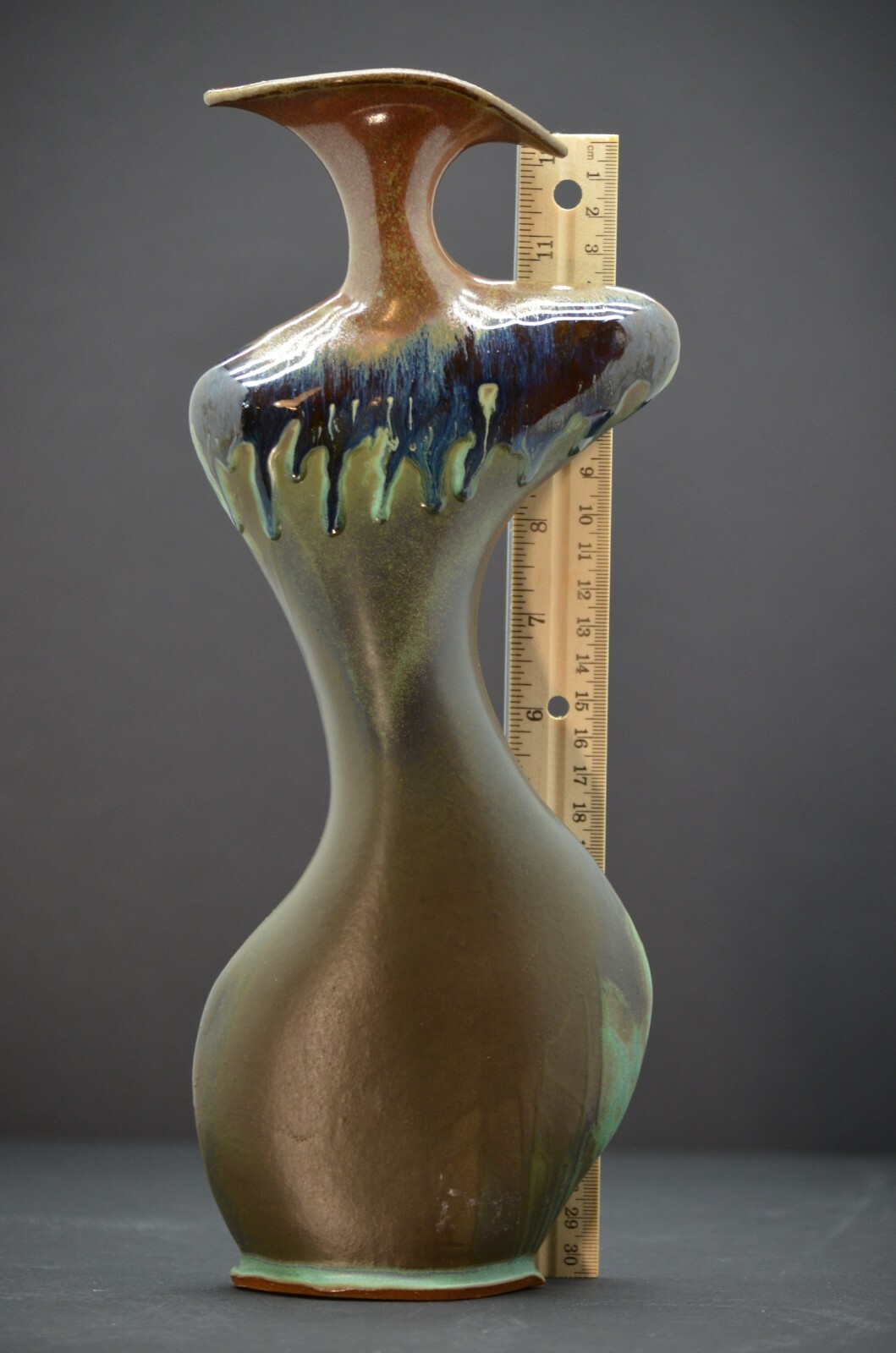 Studio Art Handcrafted Pottery Vase Jack in the Pulpit with Artist Mark