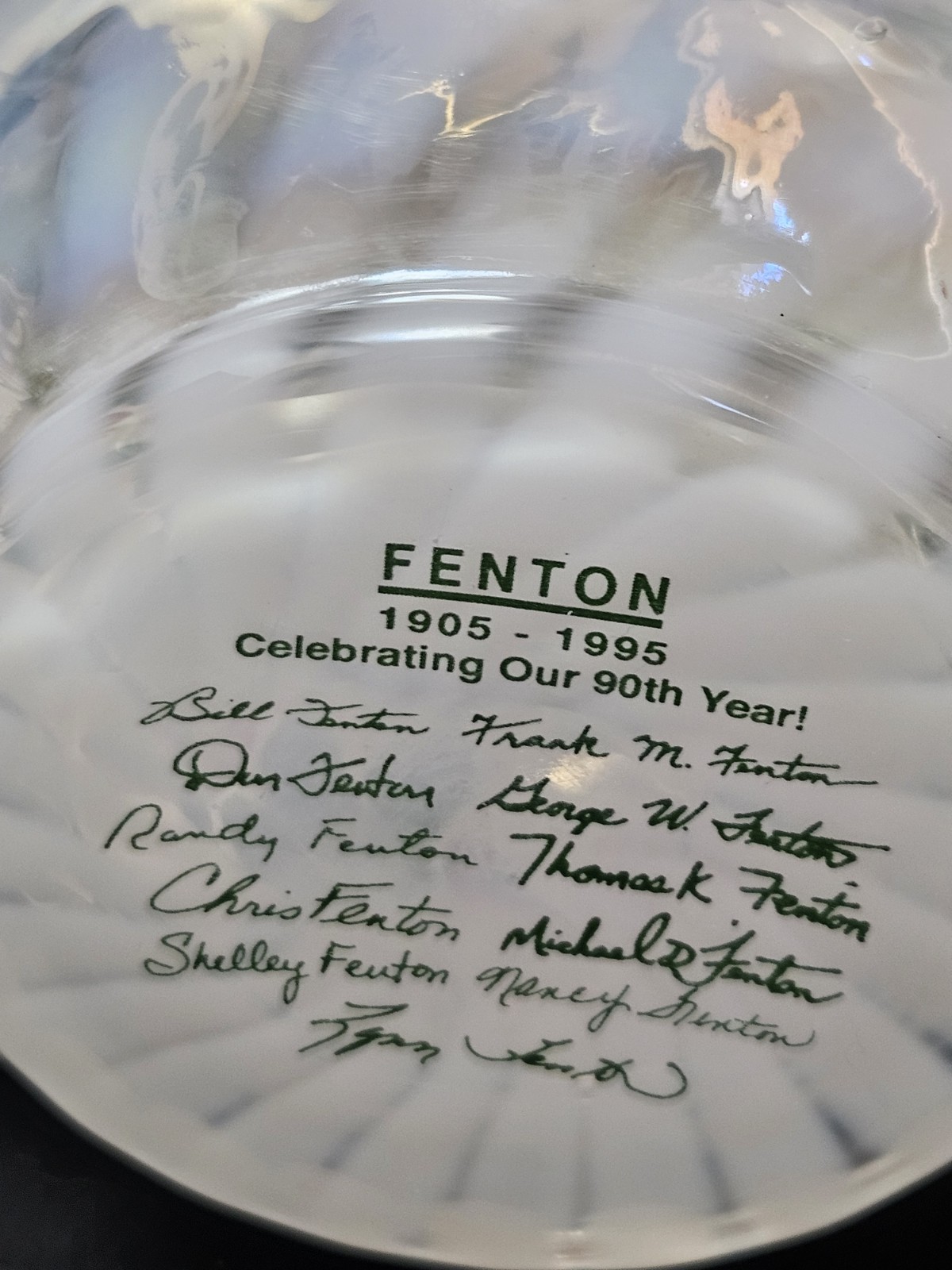 FENTON – VINTAGE 90th anniversary hand painted basket