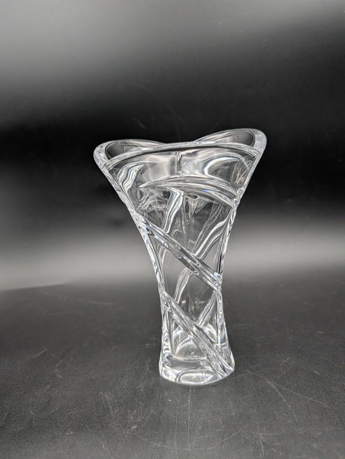 “TRILLIUM” Marquis Waterford Crystal 7″ Vase Made in Germany Acid etched WC Logo