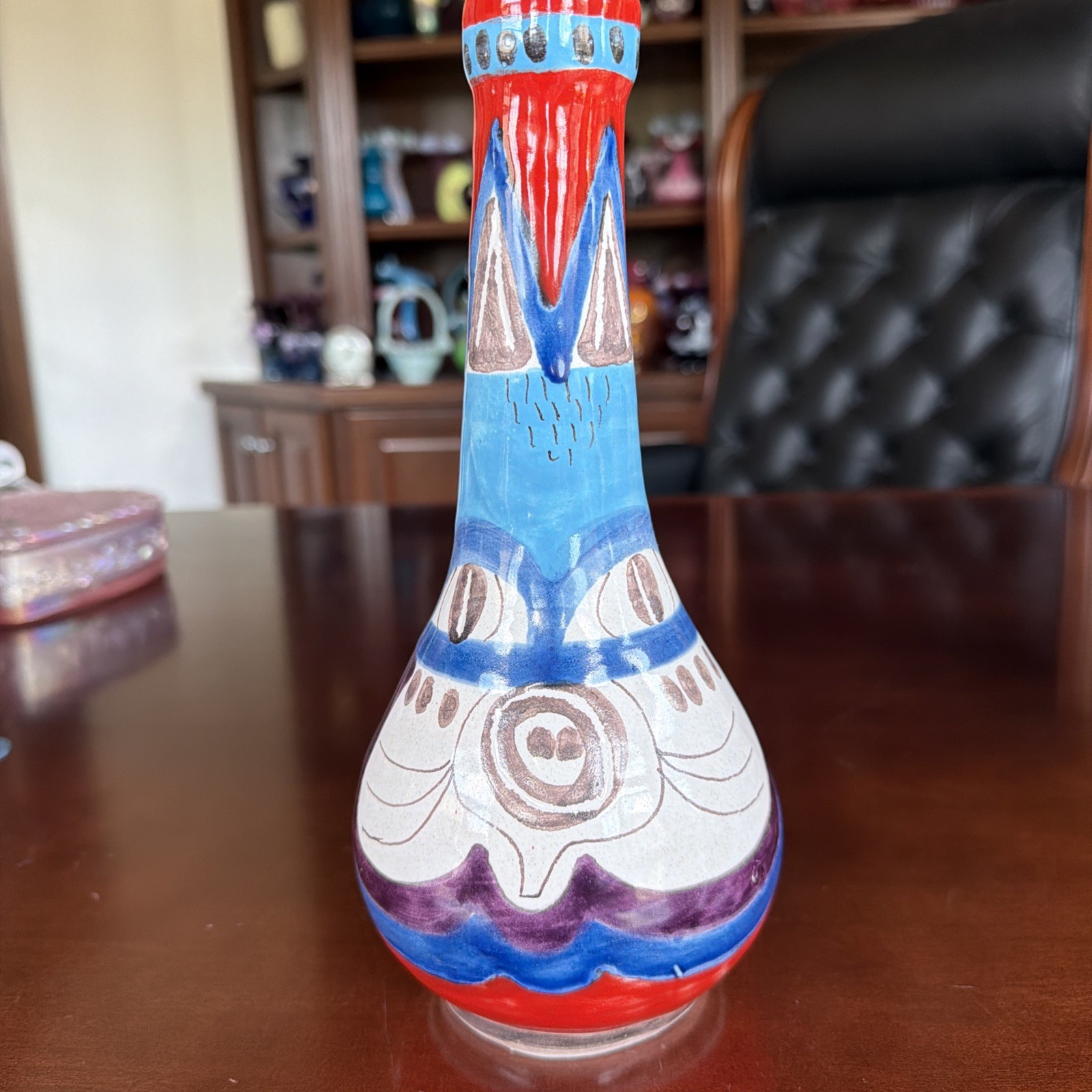 Rare Vintage Giovanni De Simone Signed “Cat Vase” Italian 9.75” Picasso Trained