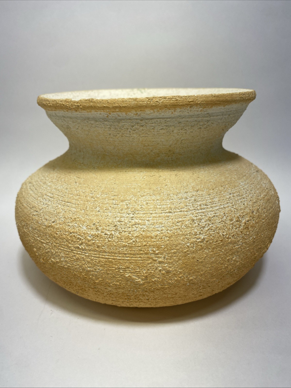 Vintage 1993 Signed Art Pottery Vase Pot Natural Terra-Cotta Colored Textured