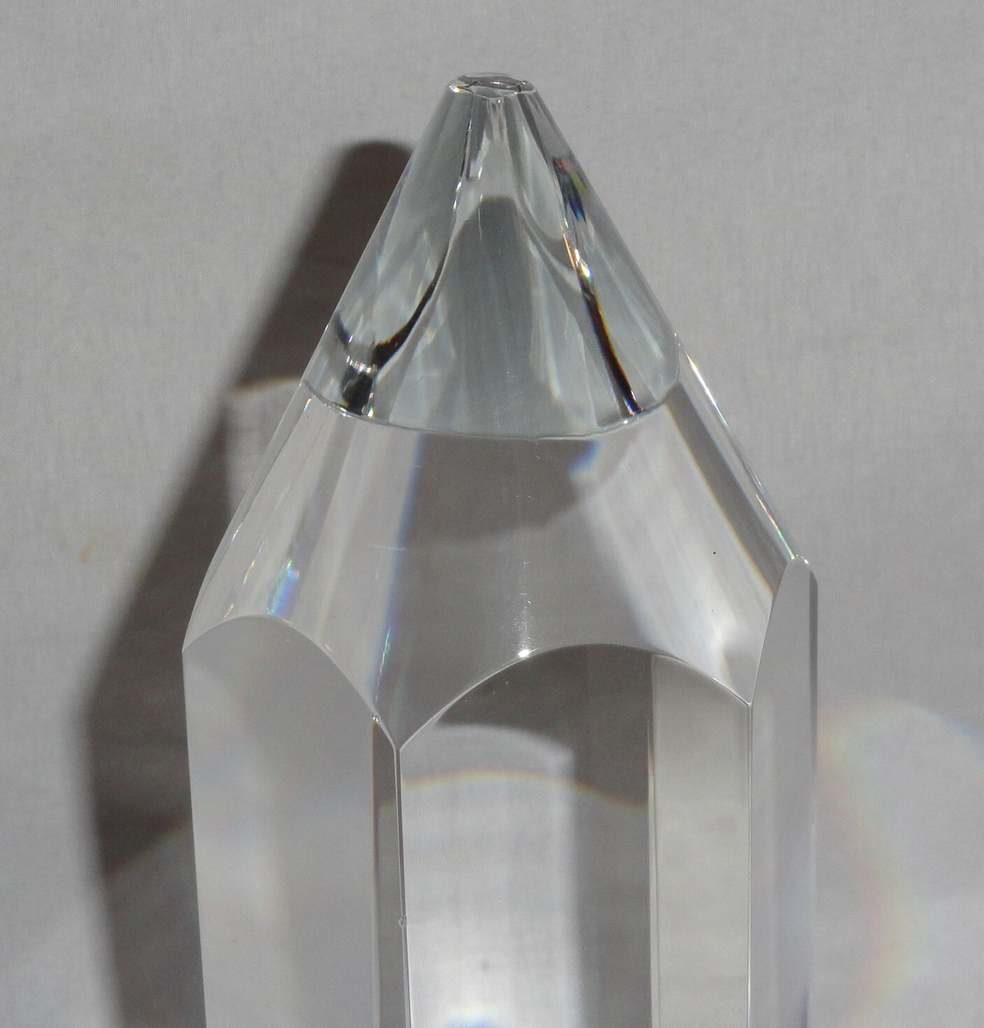 Vintage 6.5” Hoya Crystal Pencil Paperweight Sculpture By Toshio Sugasawa 1990s