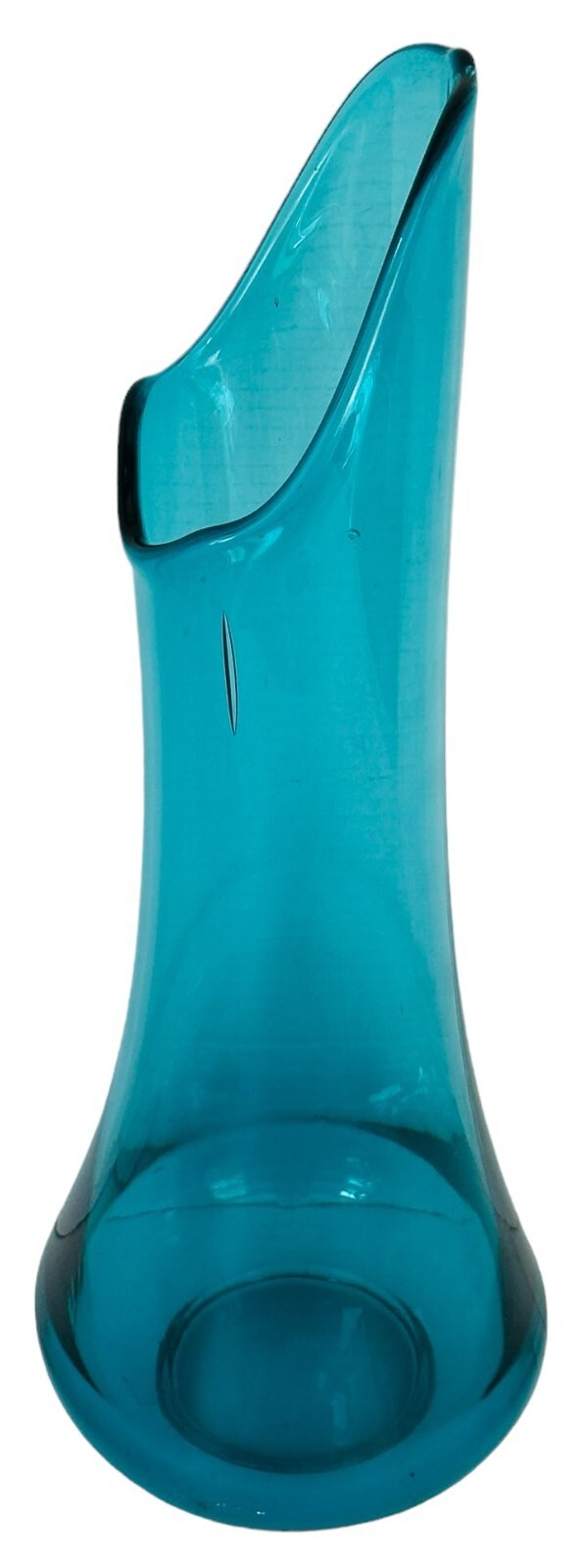 LE SMITH PEACOCK BLUE 19″ SWUNG VASE Fat Bottom VINTAGE MCM Smoothie Turquoise
