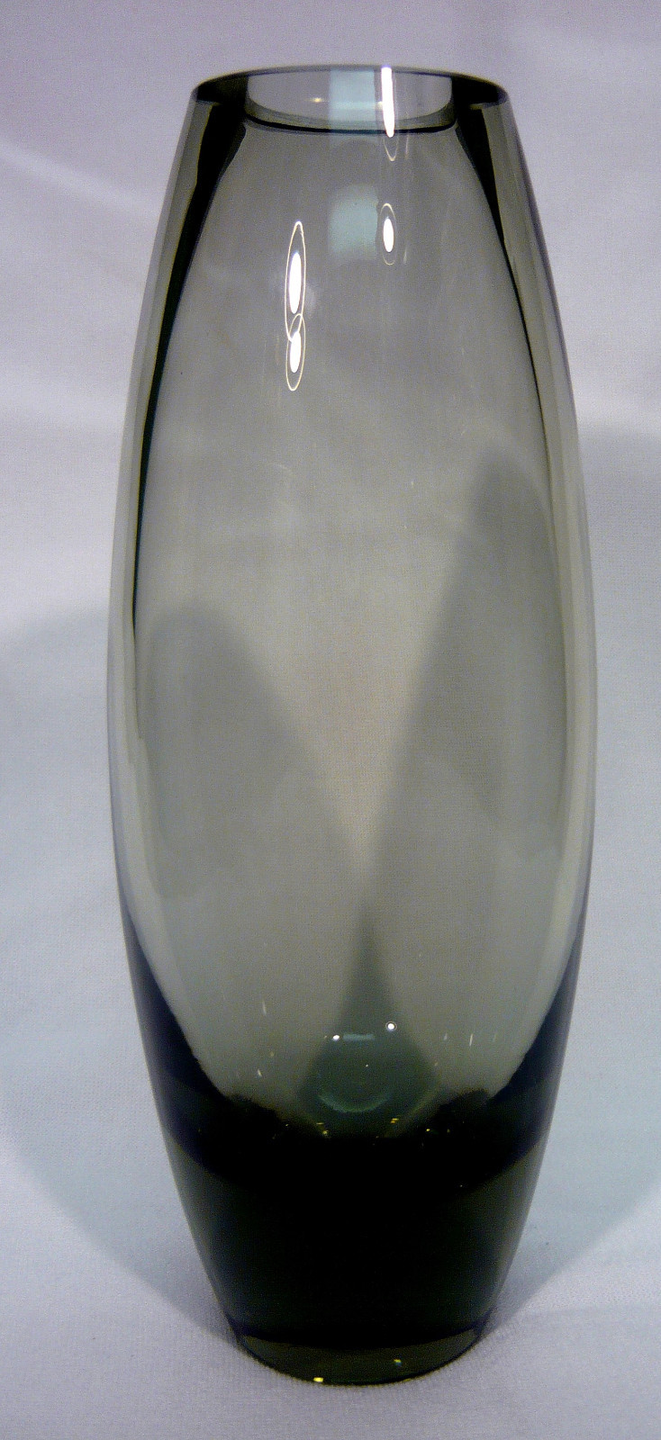 Holmegaard Per Lutken Danish Modern Gray Smoked Translucent Art Glass 9″ Vase