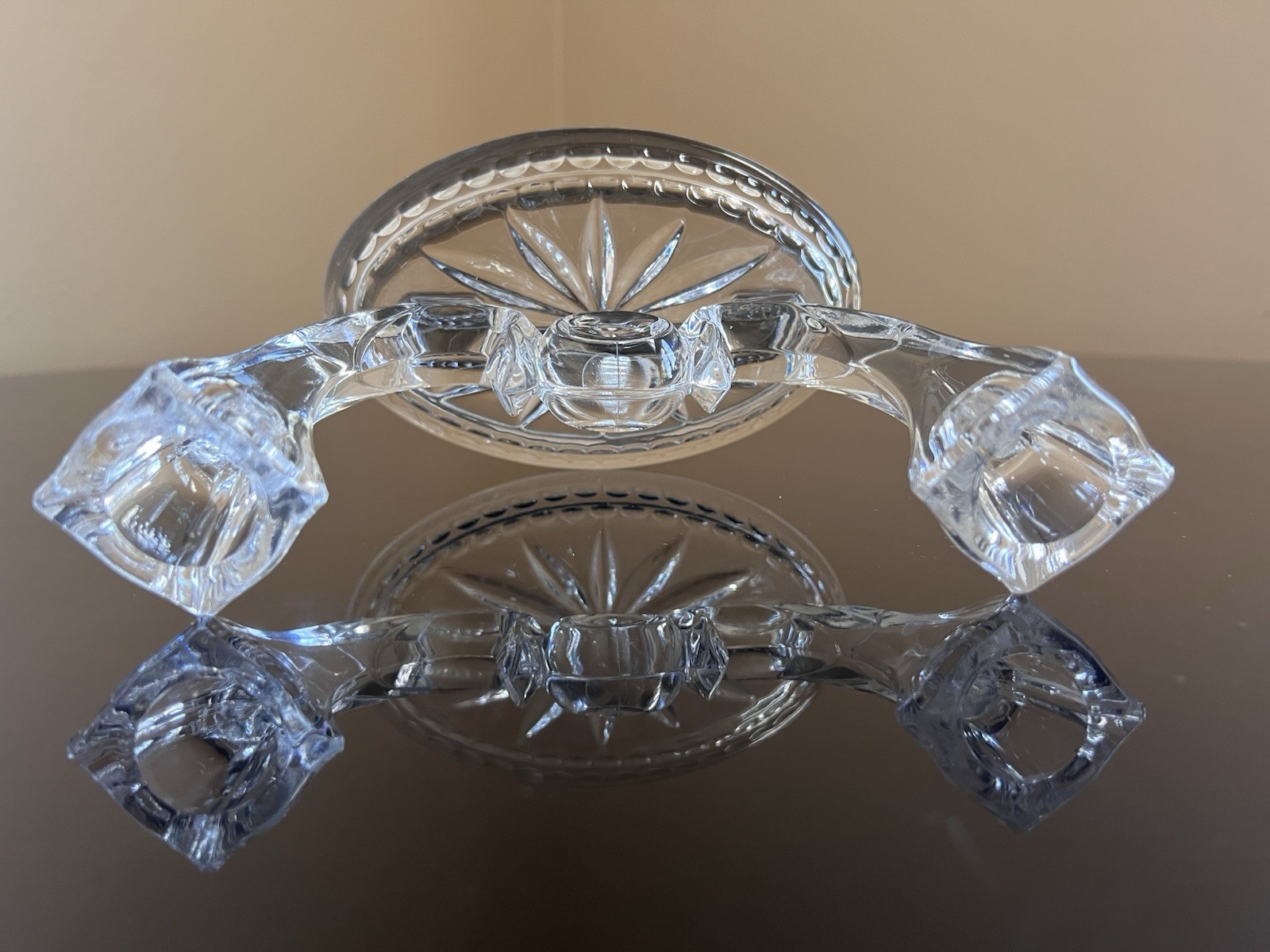 Vintage Buder Bleikristall 24% Lead Crystal Double Candelabra – W. Germany MCM
