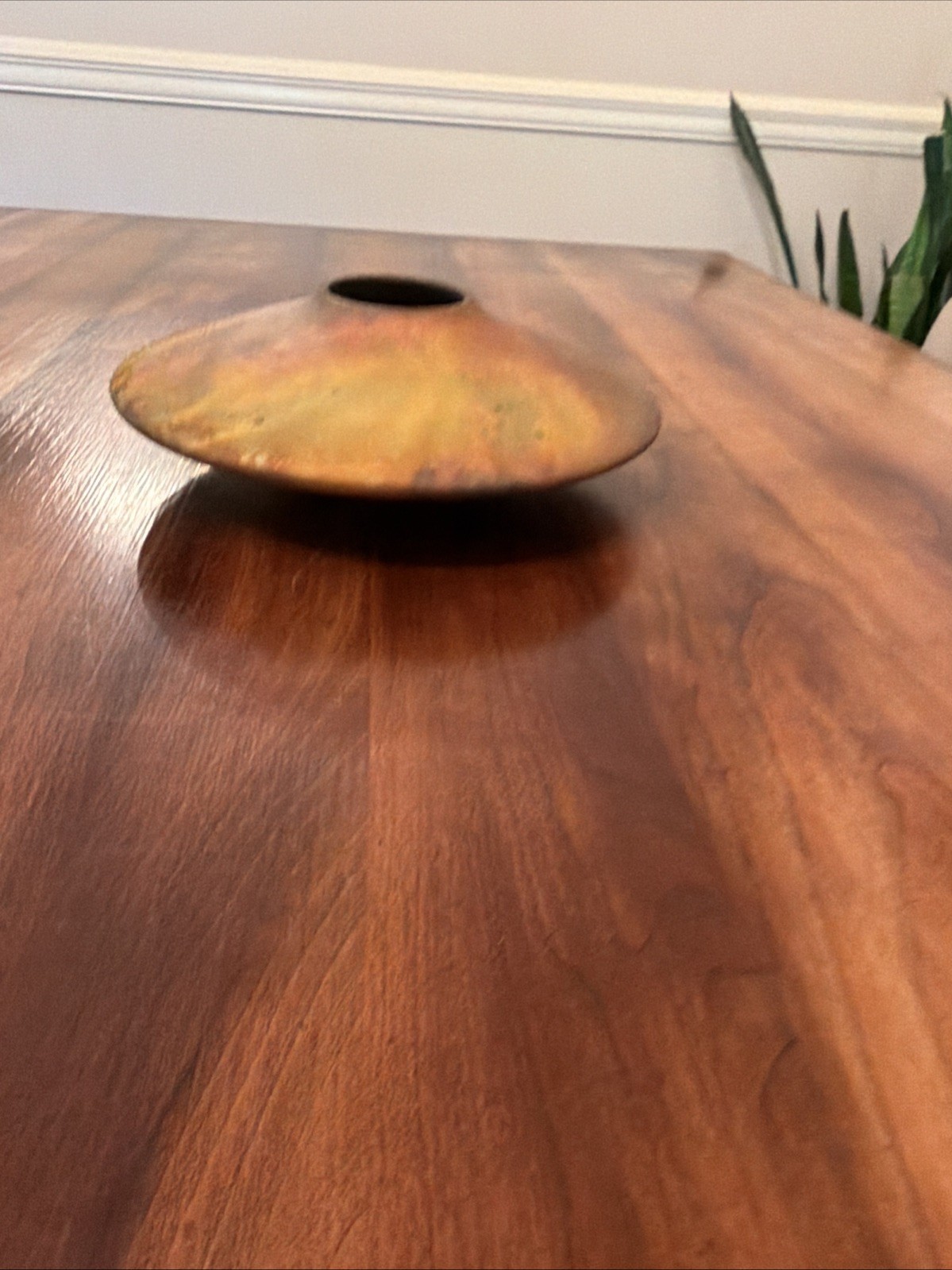 Signed Vintage Studio Fired Copper Vessel Vase Modernist Minimalist – READ