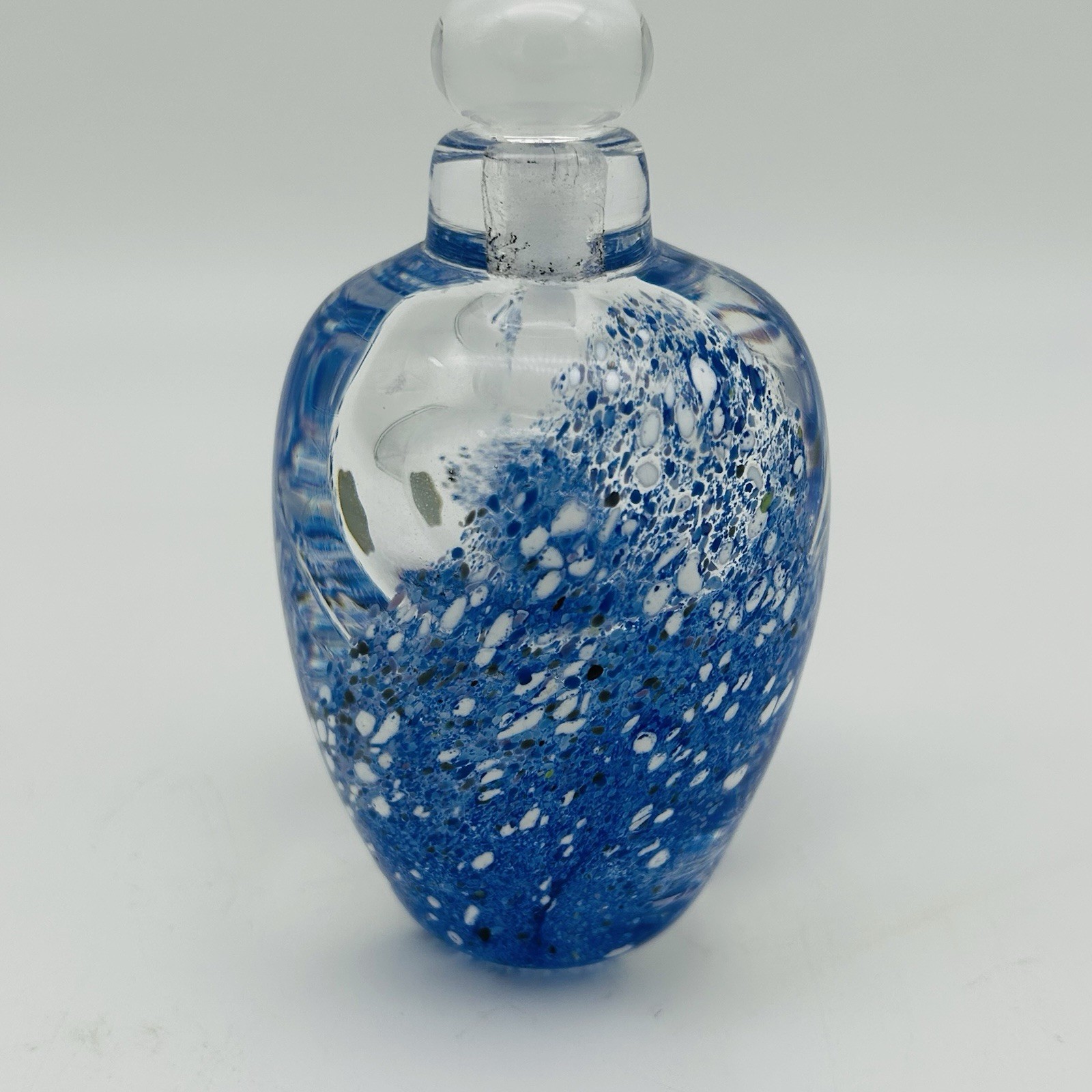 Hand Blown Perfume Bottle w/Stopper For Neiman Marcus, Signed, Made In England