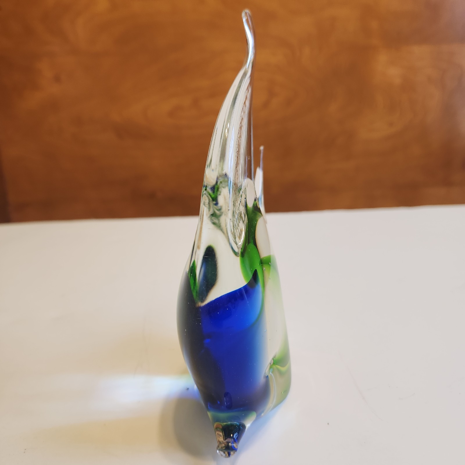 Lot of 2 Art Glass Fish Figures Murano Style Angelfish & Tropical Vintage