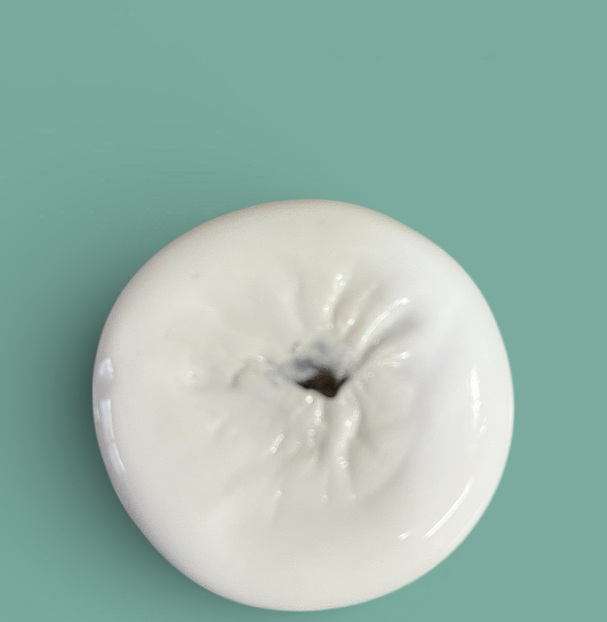 White Clear Blown Art Glass Disk Dollar Paperweight Decorative Home Decor Unique