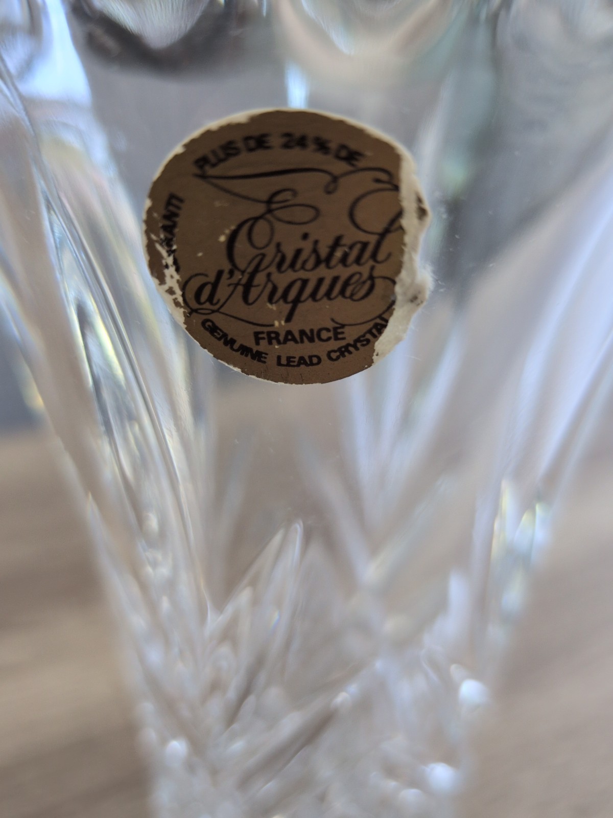 Vintage Cristal d’Arques Masquerade Lead Crystal Flower Vase 7″