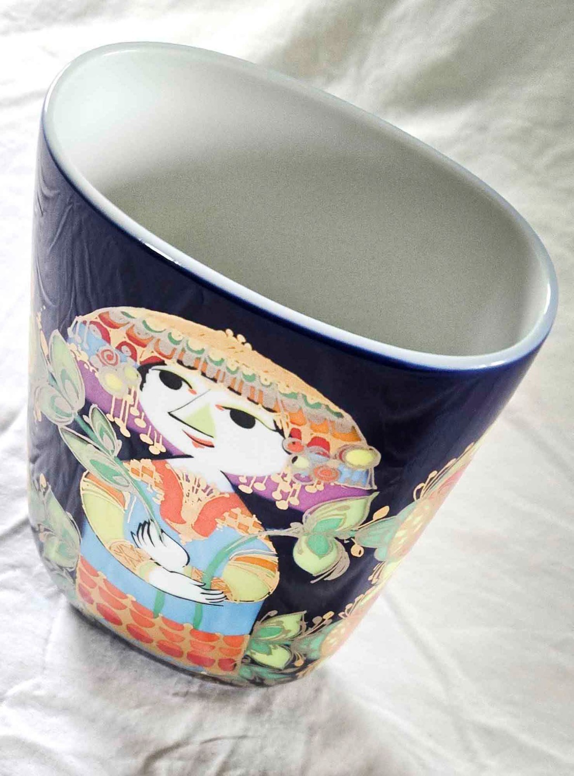 Bjørn Wiinblad Rosenthal Studio-Line Cobalt Porcelain Vase 7” Signed