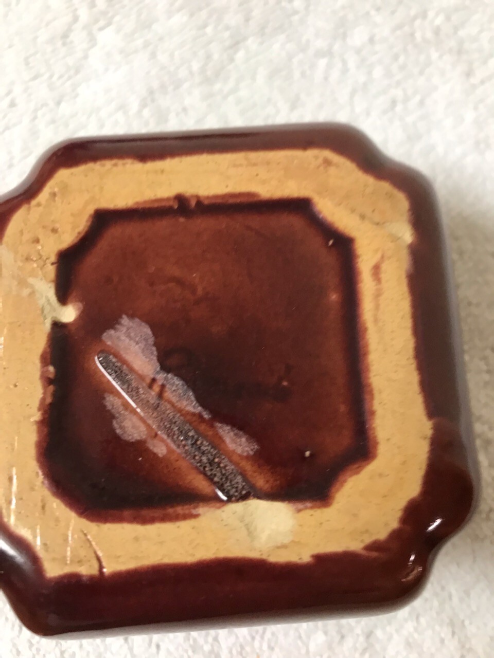 ROSEMEADE POTTERY MODERN DESIGN SQUARE ASHTRAY
