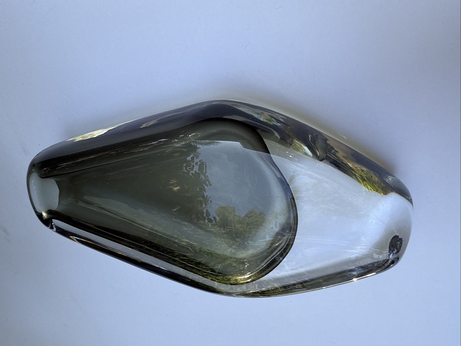 Orrefors – Nils Landberg Sommerso Clear and Smoke Glass 7-5/8″ Vase Signed