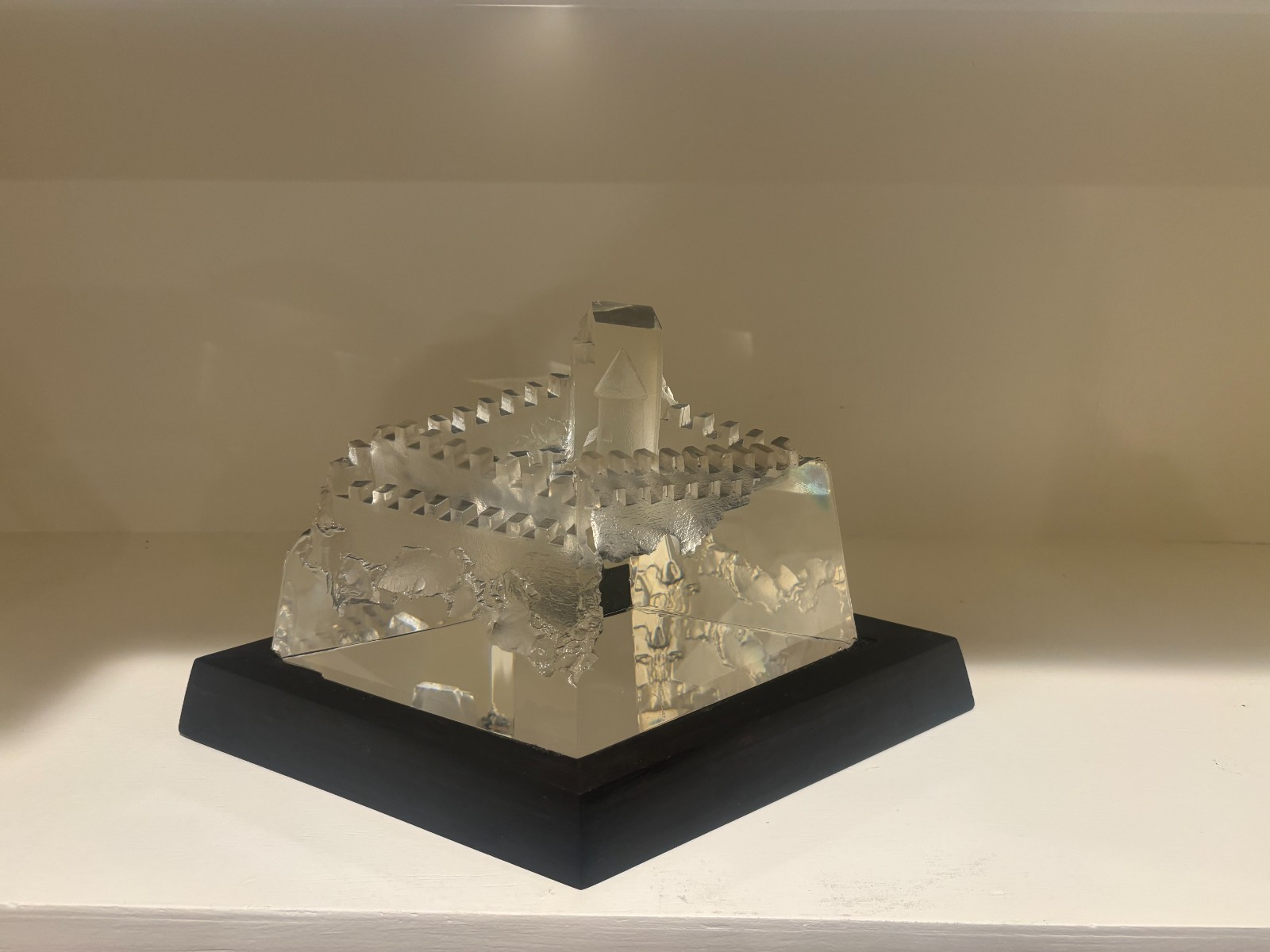 Steuben crystal castle of dreams art glass sculpture, As is