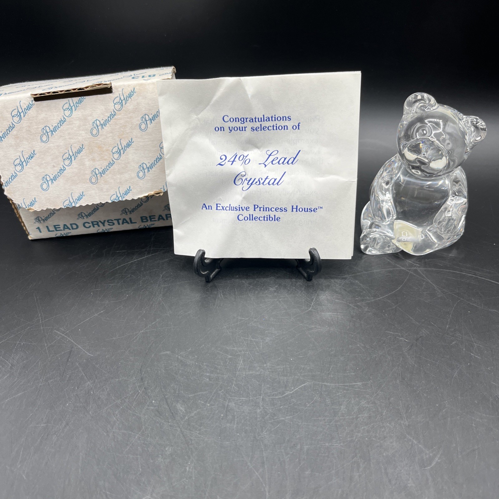 Vintage Princess House 24% Lead Crystal Bear Figurine – Made in Germany NOS