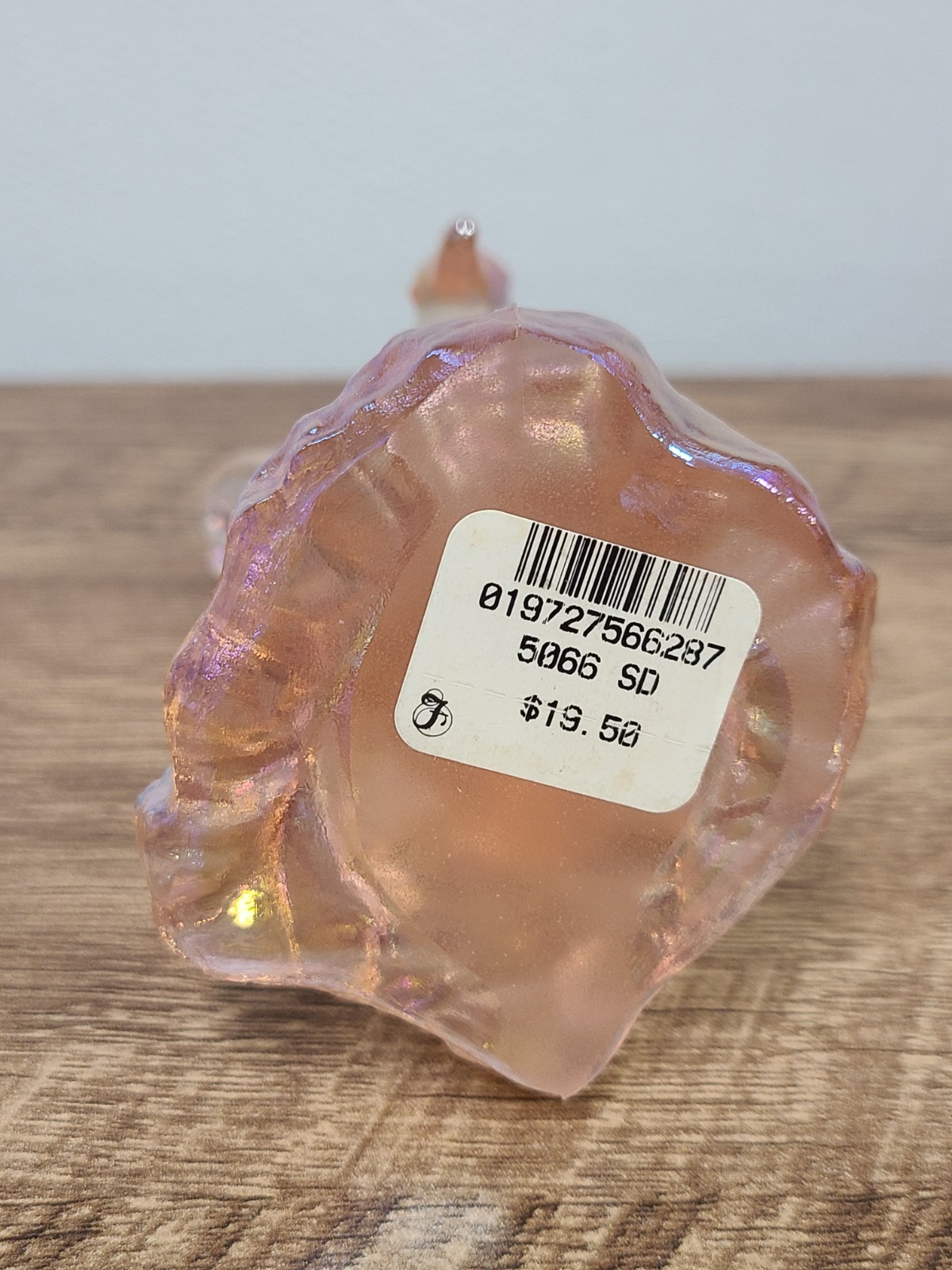 Fenton Iridescent Pink Glass Hummingbird