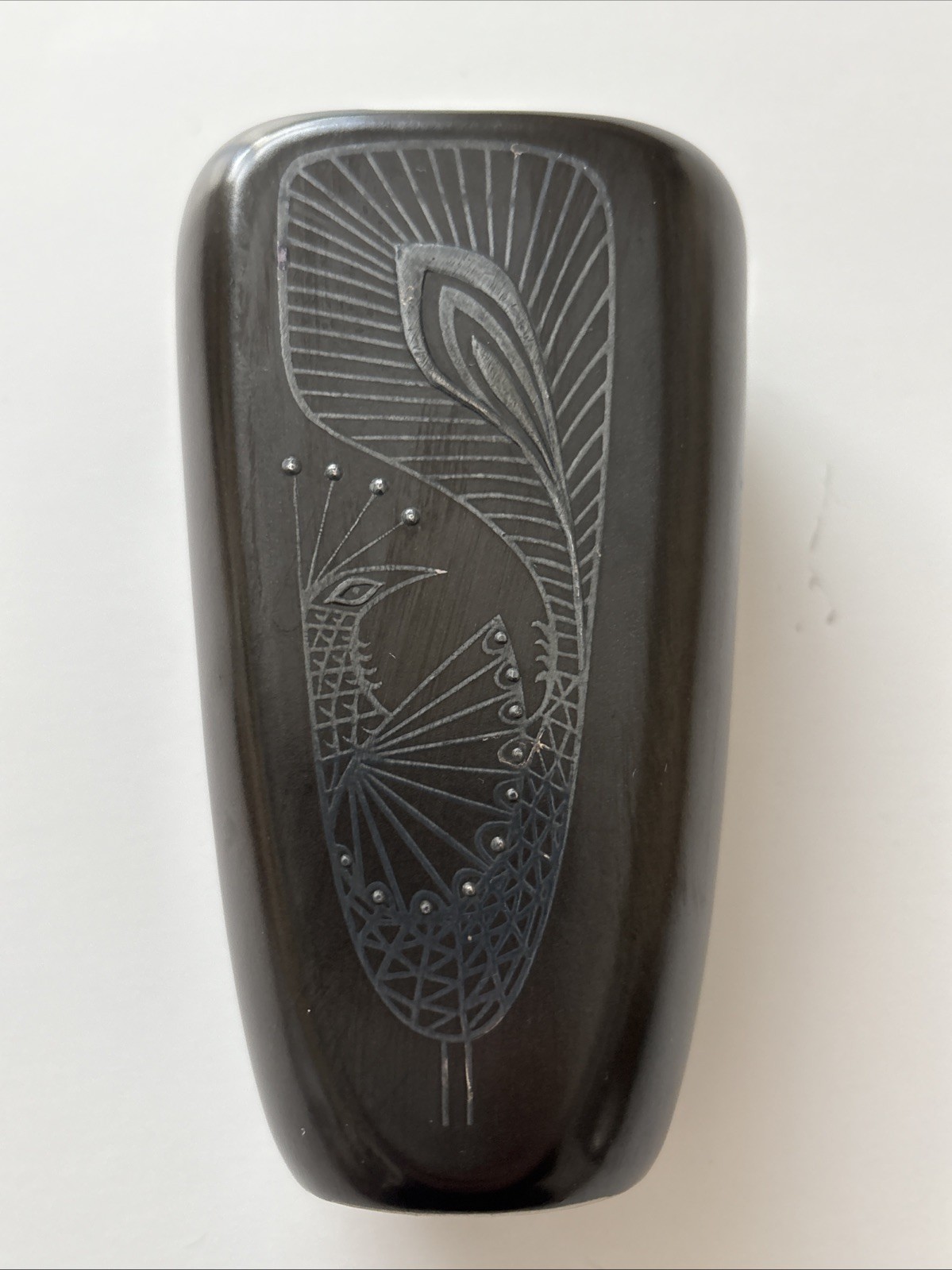MCM Gustavsberg Facett Peacock Vase Sven Jonson Design Sweden 1960s Sticker