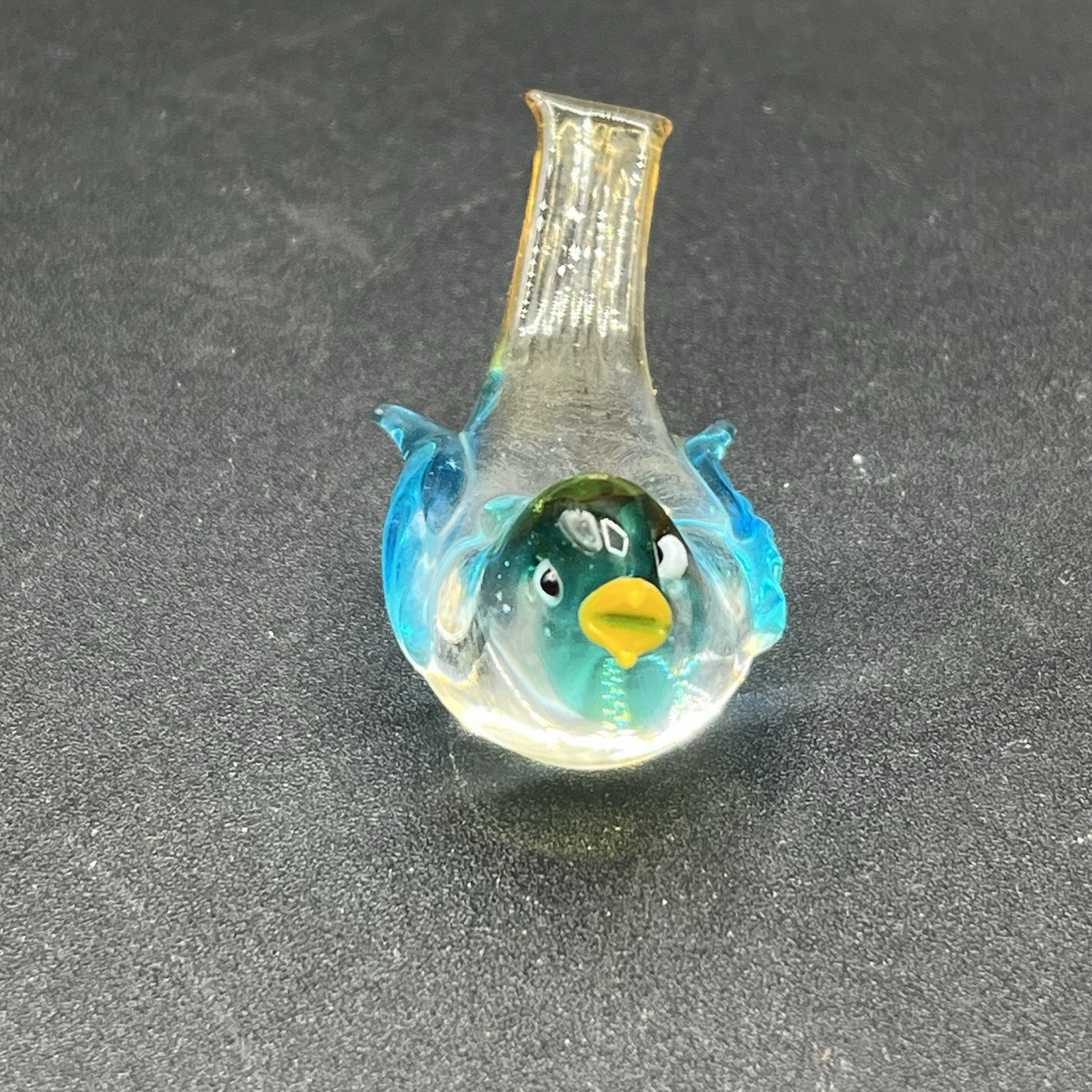 Hand Blown Art Glass Miniature Bird Figurine Colorful