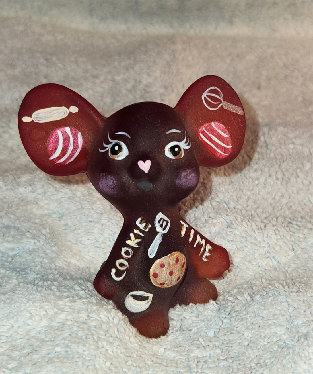 Fenton OOAK Cookie Time Mouse Figurine M. Caplinger 2025