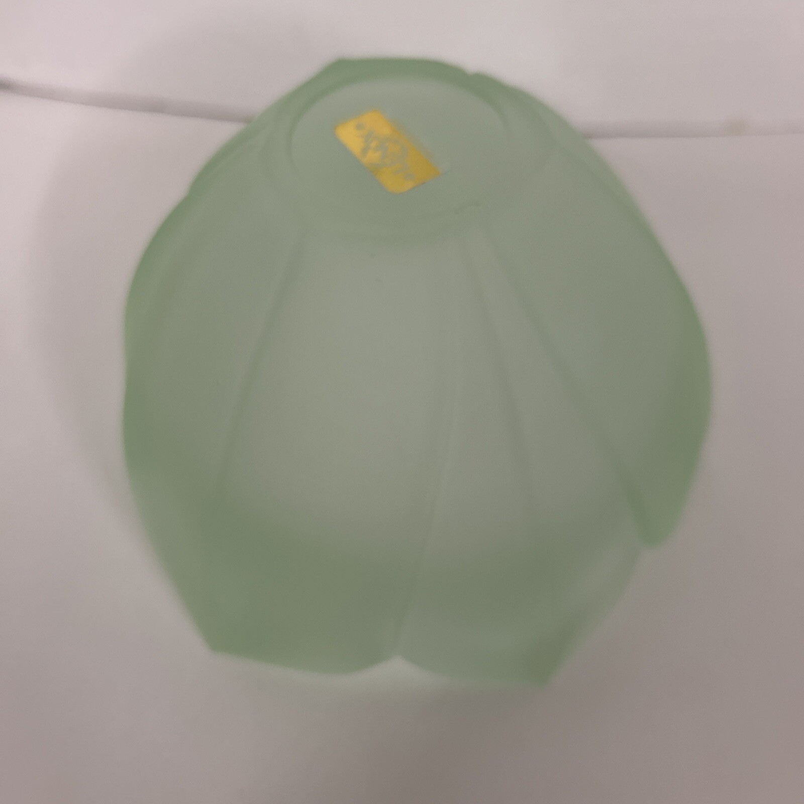 Lenox Mint green Tulip/Lotus Frosted Glass Flower Bowl/Votive Holder 6″x 3.75″