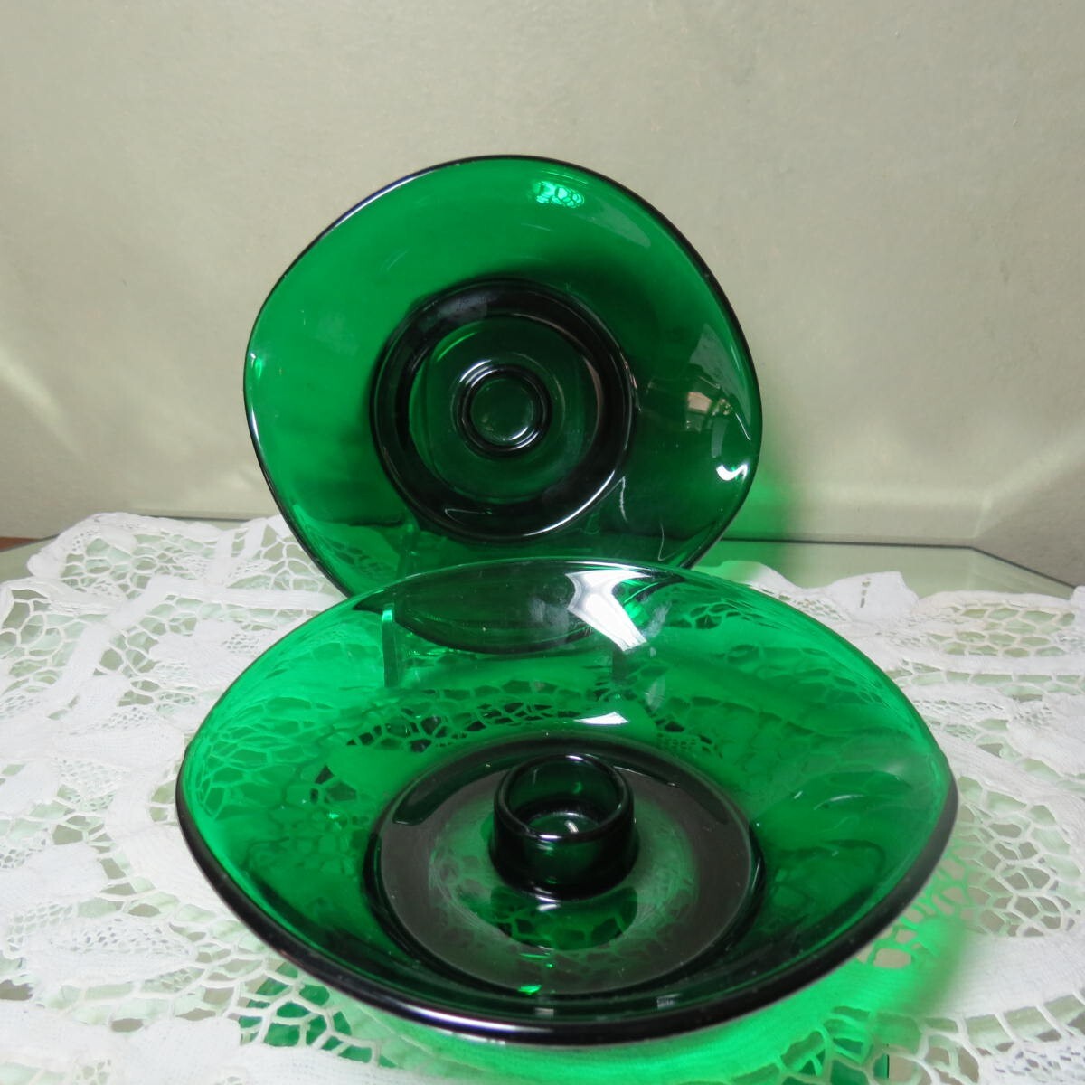 2 Viking Forest Green Epic Candle Holders