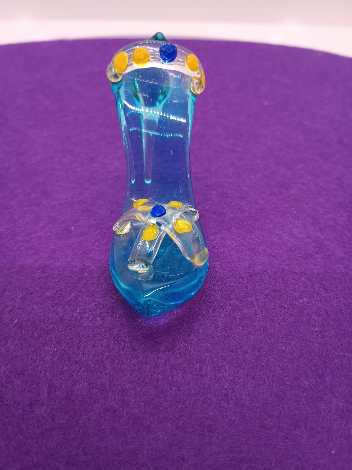 Handmade Glass Mini Shoe 2 1/2 In.