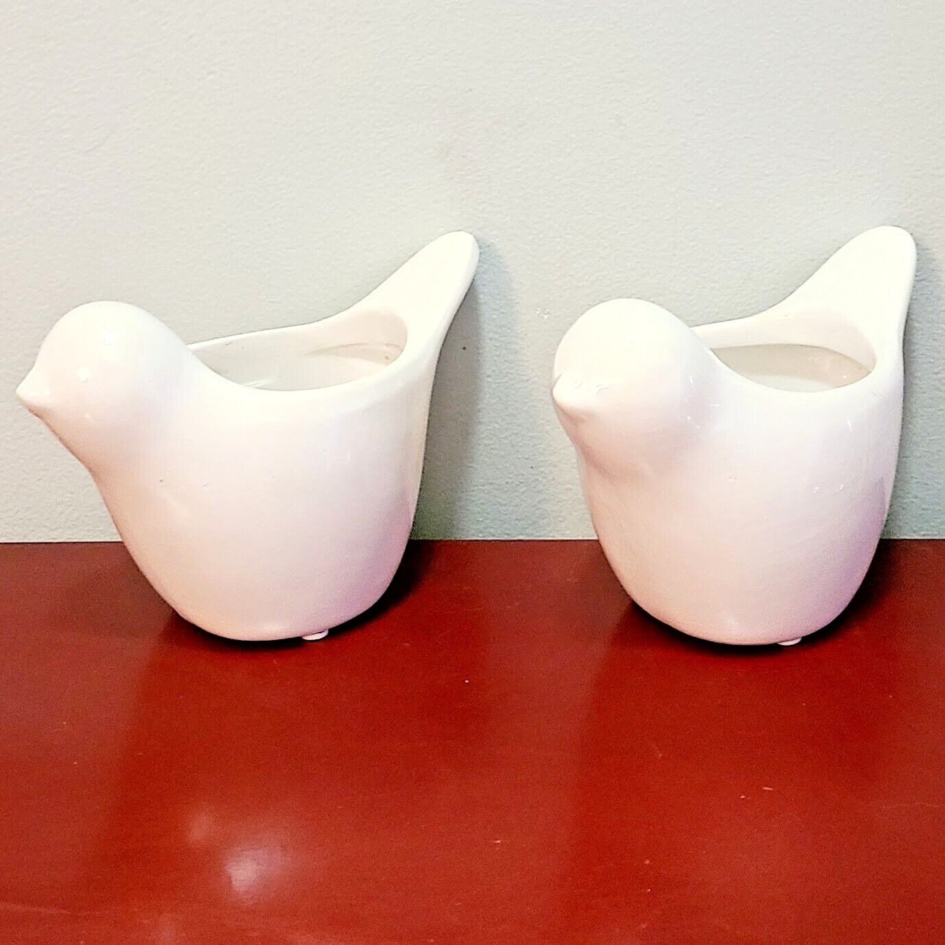 Pair of White Dove / Bird Planters / Vases – Harry & David – Christmas!