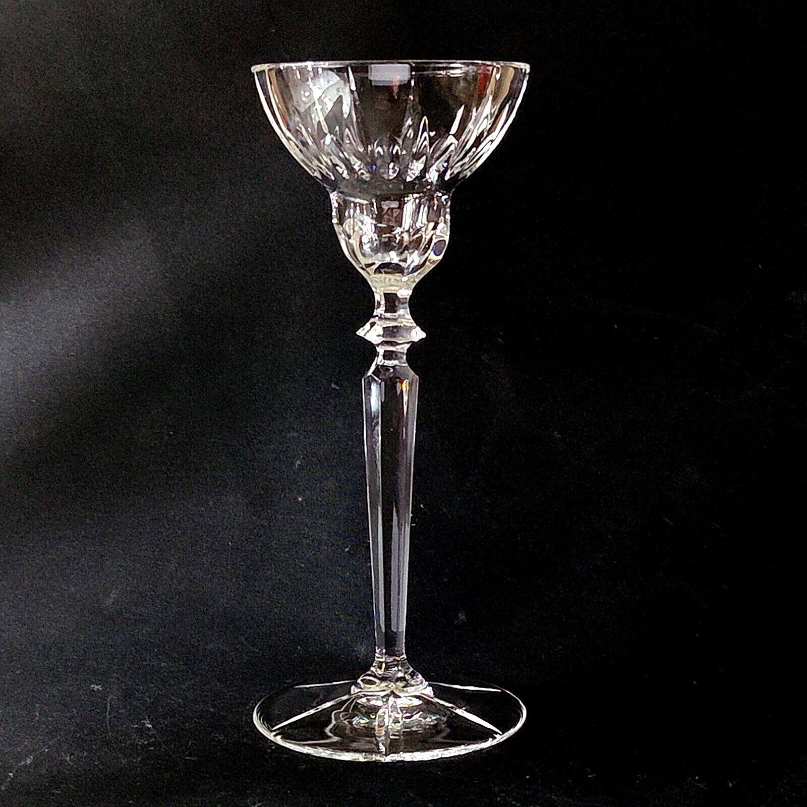 MIKASA ARCTIC LIGHTS TALL SINGLE CANDLE HOLDER, Cut Lead Crystal, 8 1/2″