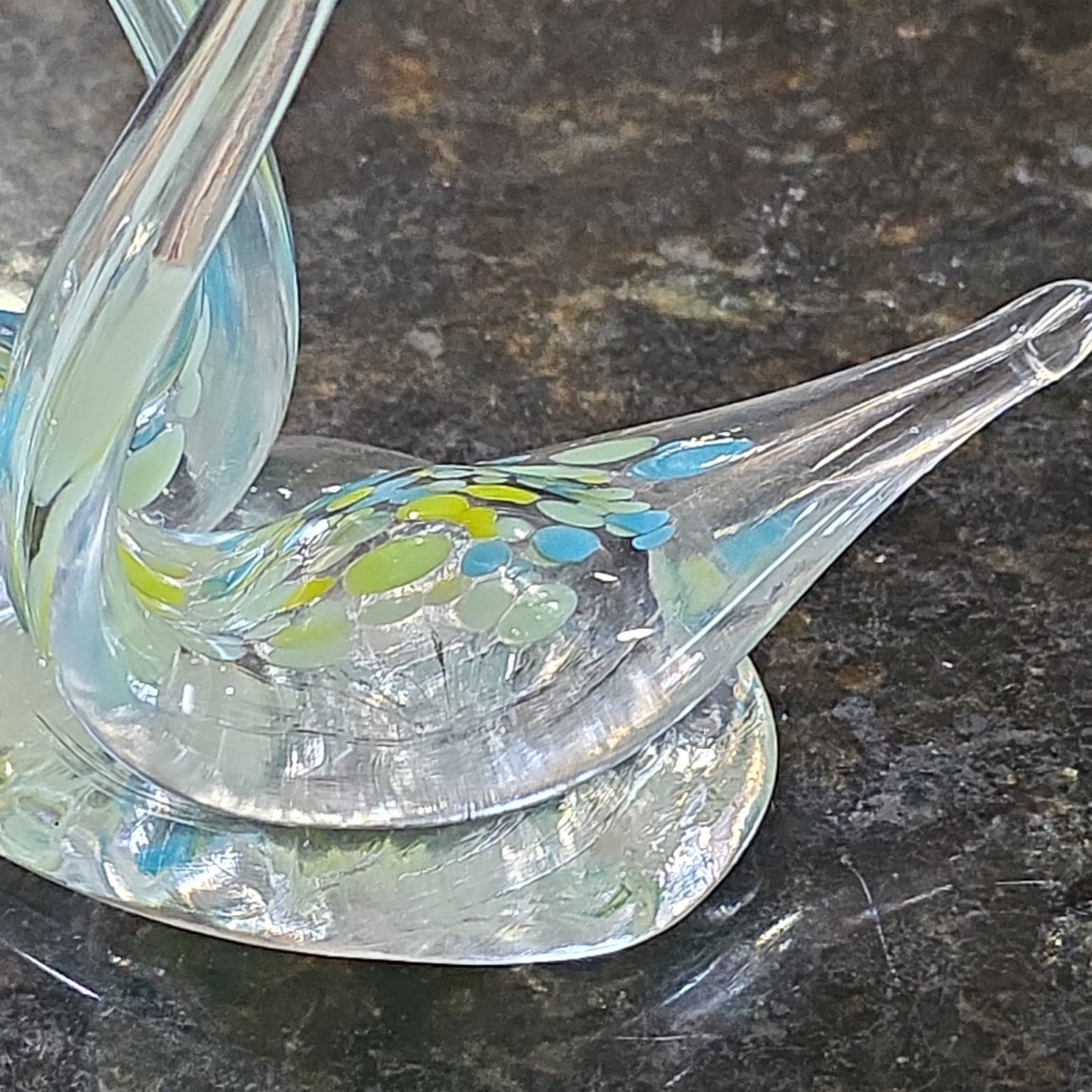Vintage German Lead Crystal Swan Figurine Pair.