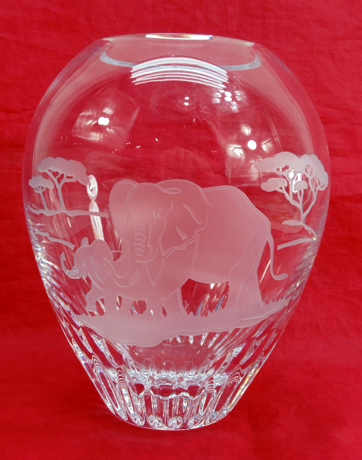 Lenox Vase Etched African Elephant 8.5″ Tall