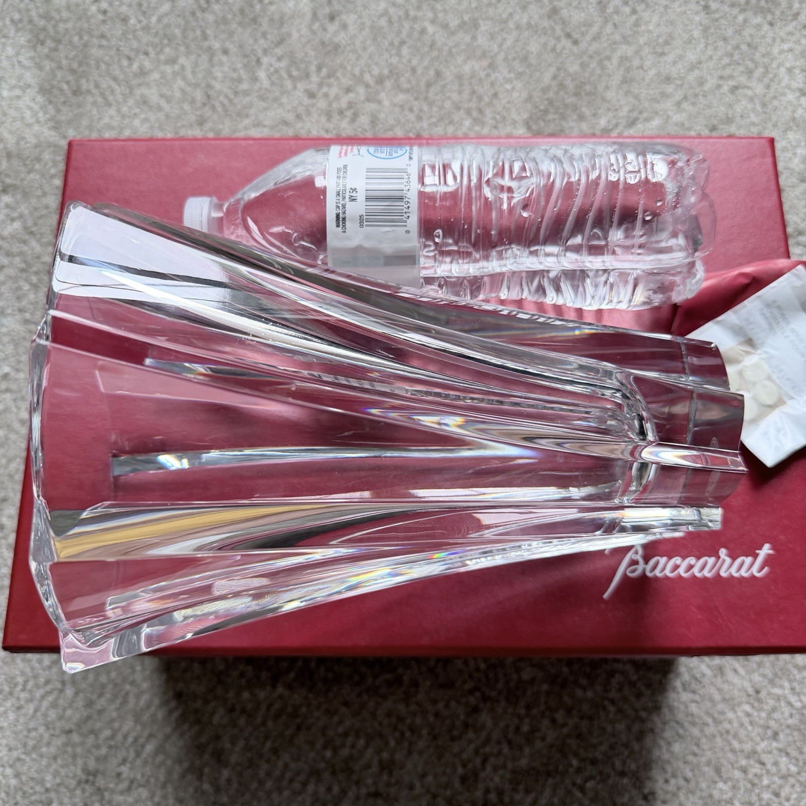 Large BACCARAT France Glass Polignac Crystal Twist FLOWER VASE 8,5inches