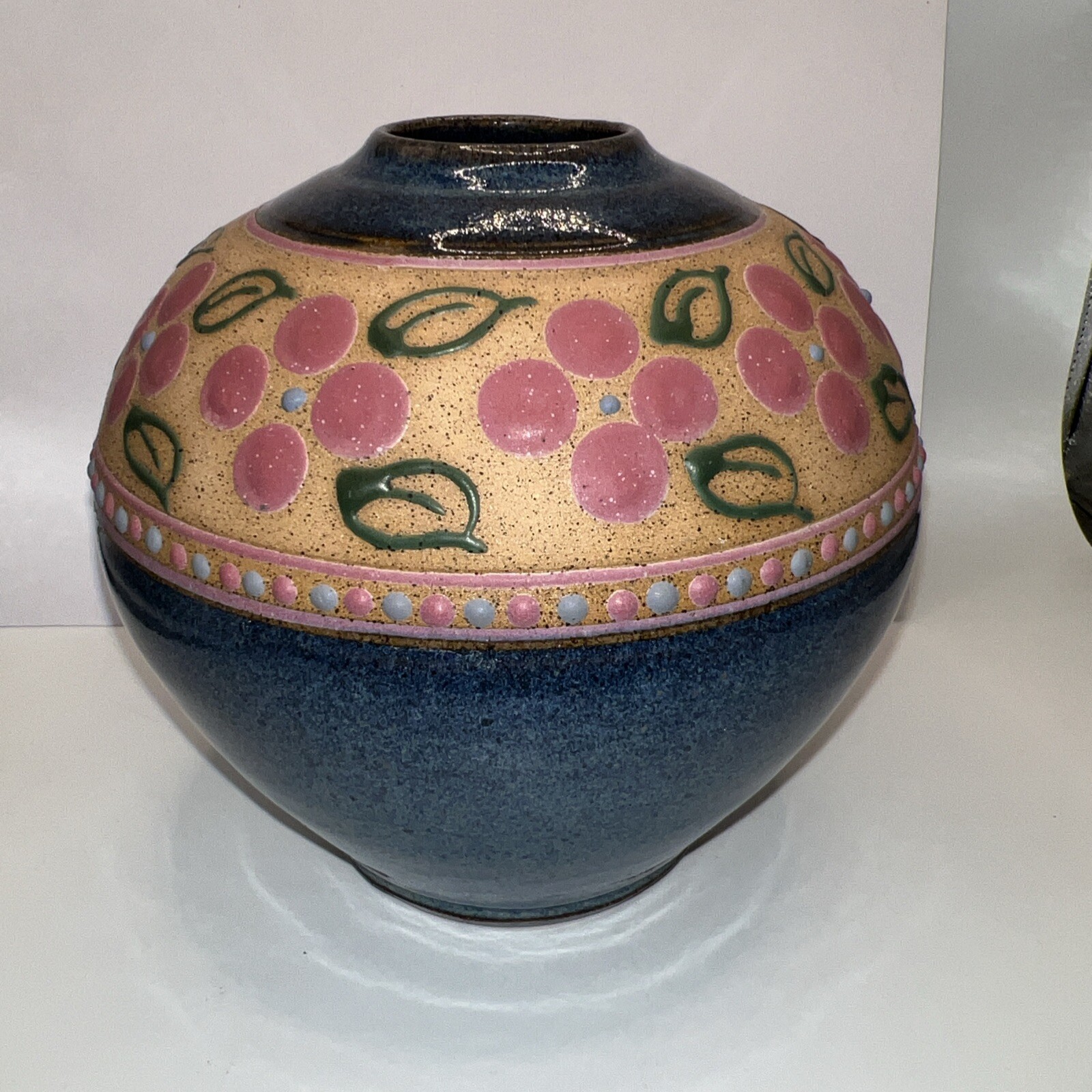 Vintage PARSLEY POTTERY Handmade Stoneware Art Pottery Vase Signed “Parsley ’90’