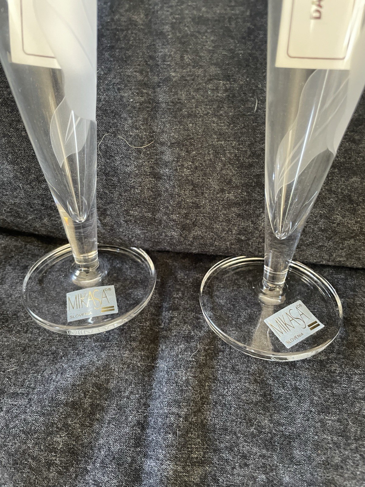 Sleek Mikasa 10 1/4” FTD Etched Crystal Vases