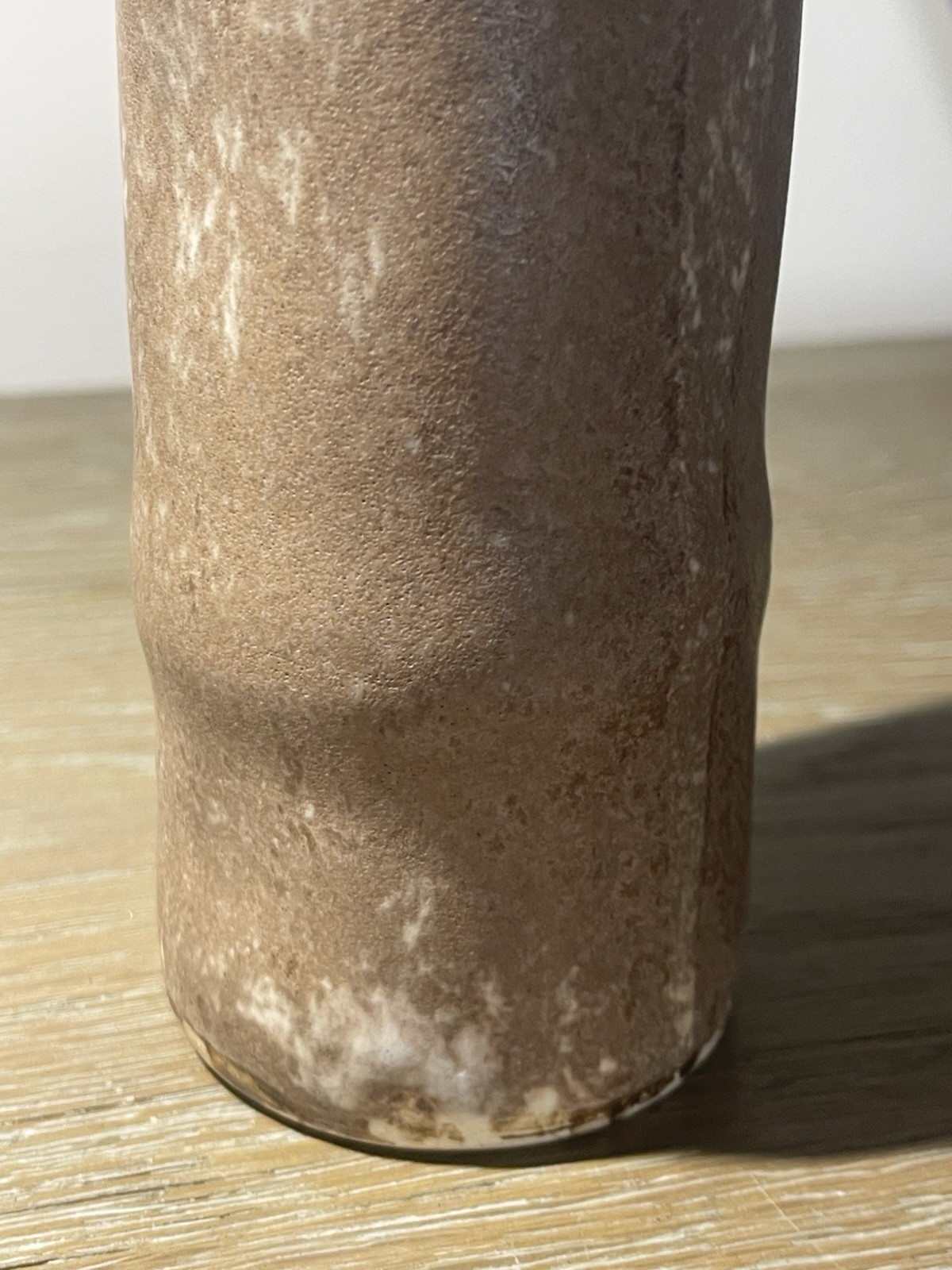 Vintage McCarty’s Pottery Bamboo Cylinder Vase Nutmeg River Mark Signed Pinched