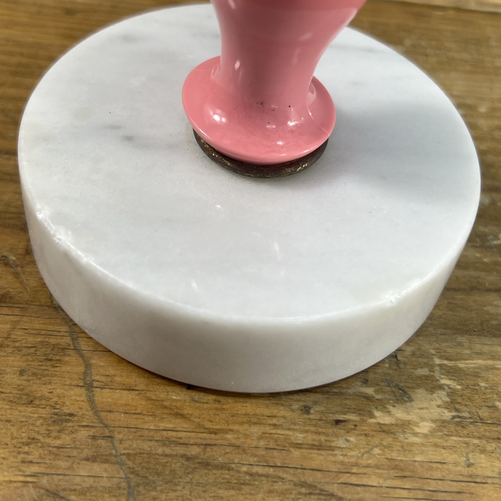 Vintage Marble Milk Glass Candle Holder / Trinket Dish 6”